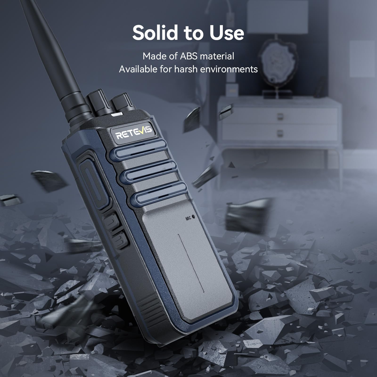 Retevis RT86A Walkie Talkie o Dużym zasięgu, Profesjonalne Radio Dwukierunkowe dla Dorosłych, 2500mAh, Wysokiej Mocy Przenośne Radio do Rozmów Grupowych, Budownictwo, Logistyka i Transport (2 szt.)