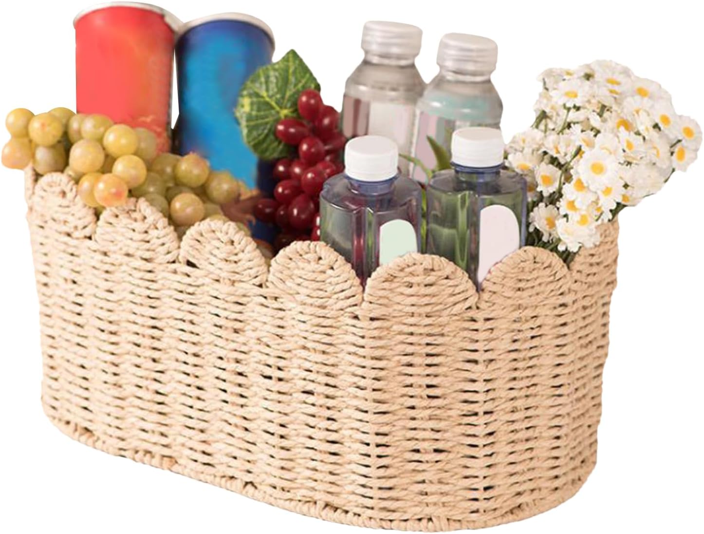 Gudee グディ 収納バスケット フタ付き 収納ボックス 布 収納カゴ 長方形 レクタングル 折りたたみ 収納 竹 バンブー AKORE  Storage basket with lid Rect GudeeLife / FavoriteStyle(フェイバリット・スタイル) 収納用織物バスケット - ミディアム長方形織物ボックス、ハンドル付き、コットンロープ、オーガナイザービン、棚バスケット| 本棚、デス