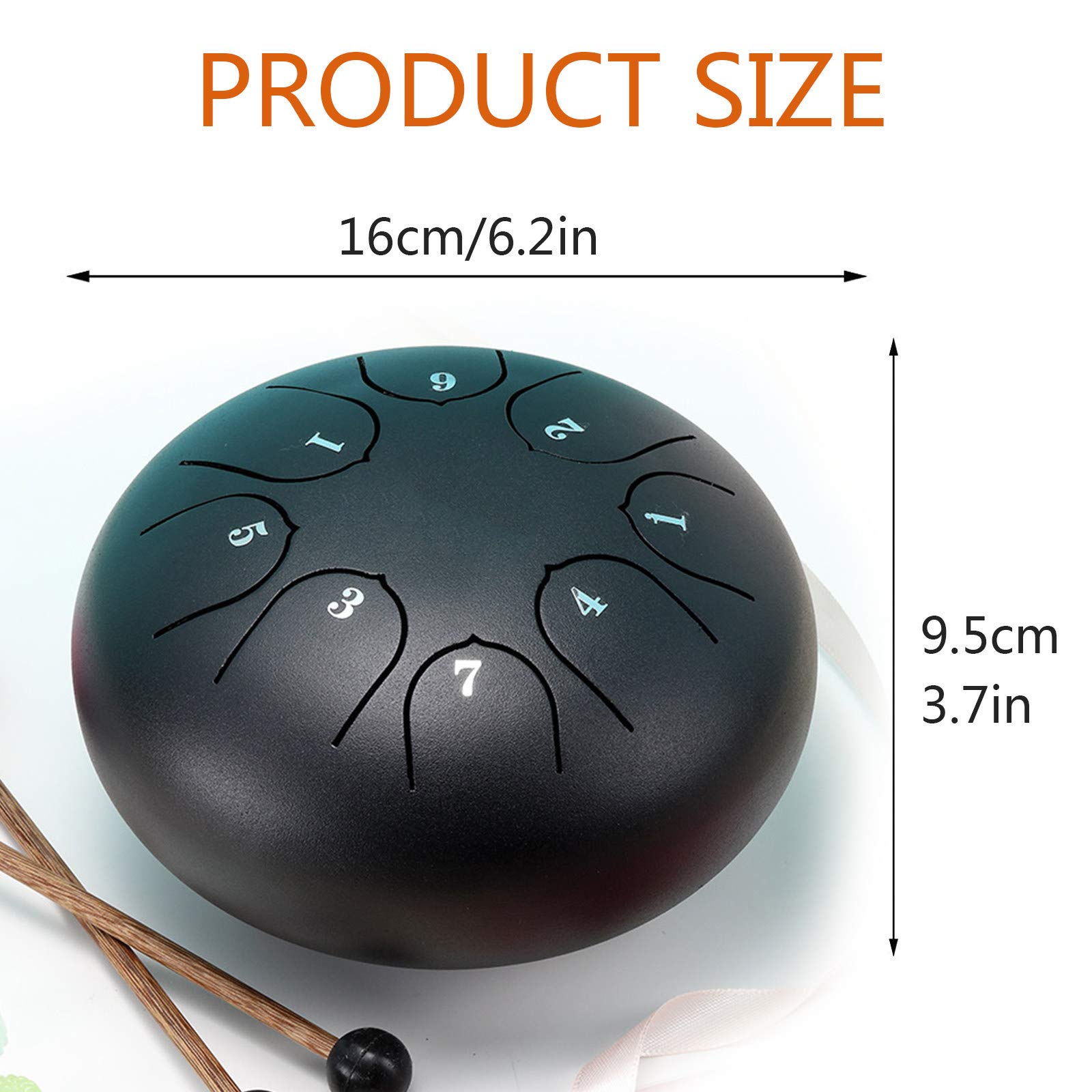Générique Handpan Tongue Drum allié pour Enfants Adultes, Tambour éthéré, kit de Handpan Tongue Drum pour Instrument à Percussion de 6 Pouces à 8 Notes pour ands, Tambour à Main, Jaune