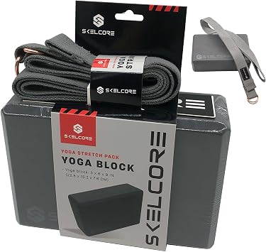 2-Piece Yoga Block & Strap Set - Non-Slip EVA Foam Block with Adjustable D-Ring Strap - Enhance Stability, Flexibility, Balance & Support in Every Pose