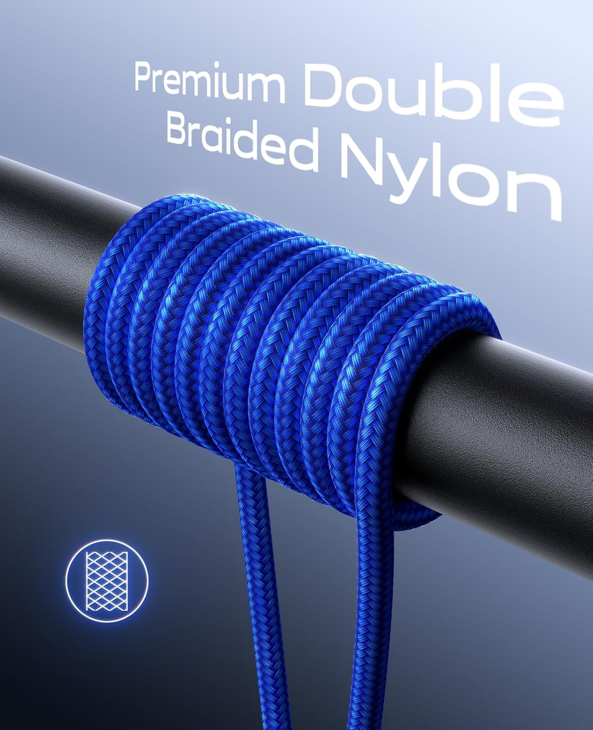 Long USB C Cable 3A Fast Charging, [15FT 2Pack] USB to USB C Cable, USBA to USBC Cable Nylon Braided Durable USB to C Cable for iPhone 17 16 15 Pro Max/16e, Galaxy S25 S24 S23 S22 Plus and More-Blue