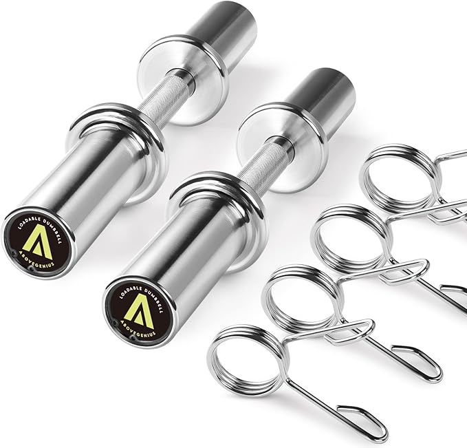 AboveGenius Pair of 16" Olympic Dumbbell Handles Loadable