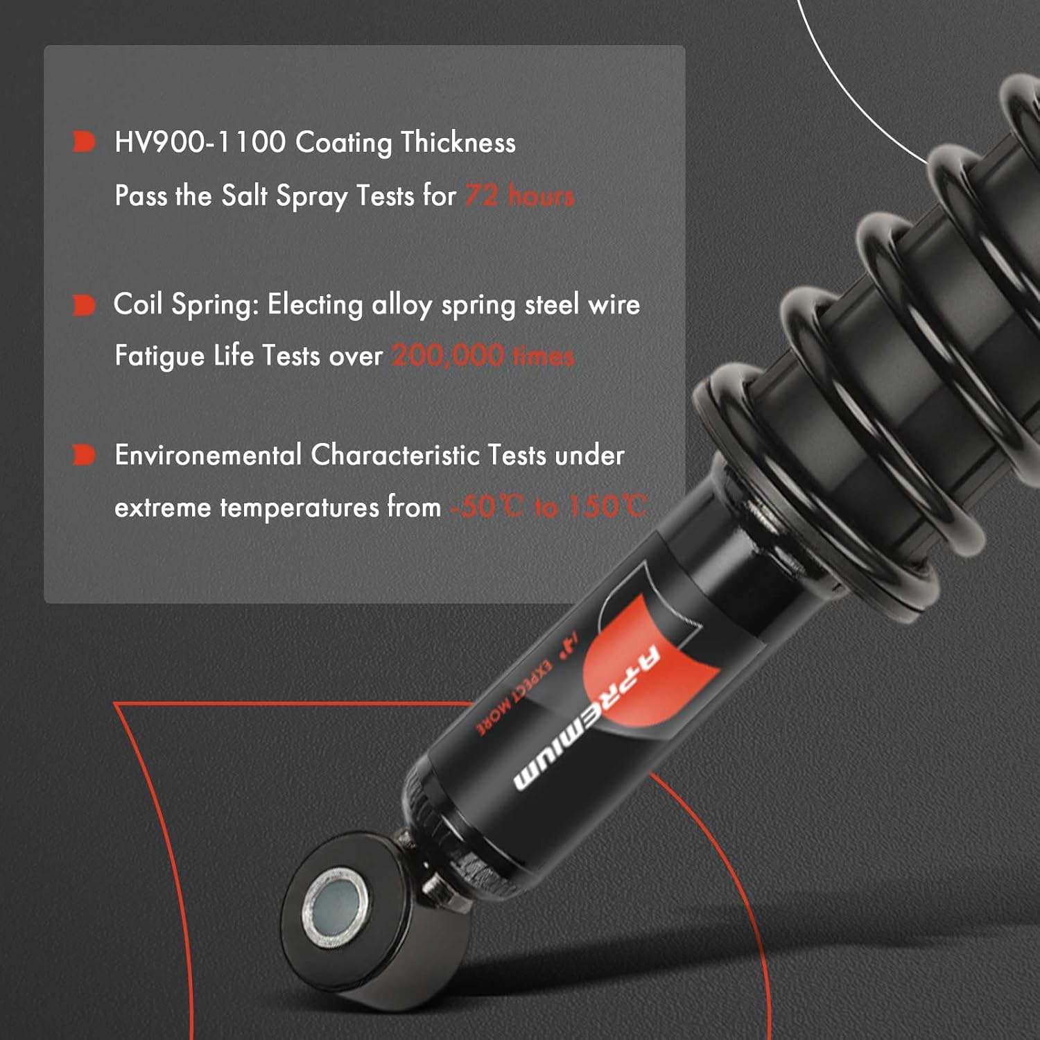 A-Premium Rear Towing Shocks Compatible with [RWD] Ford F-150 1980-1996, F-250, F-350, F-100, Ranger, Bronco & Mazda B2300, B2500, B3000, B4000-2x Replacement Suspension Shock Absorber Strut