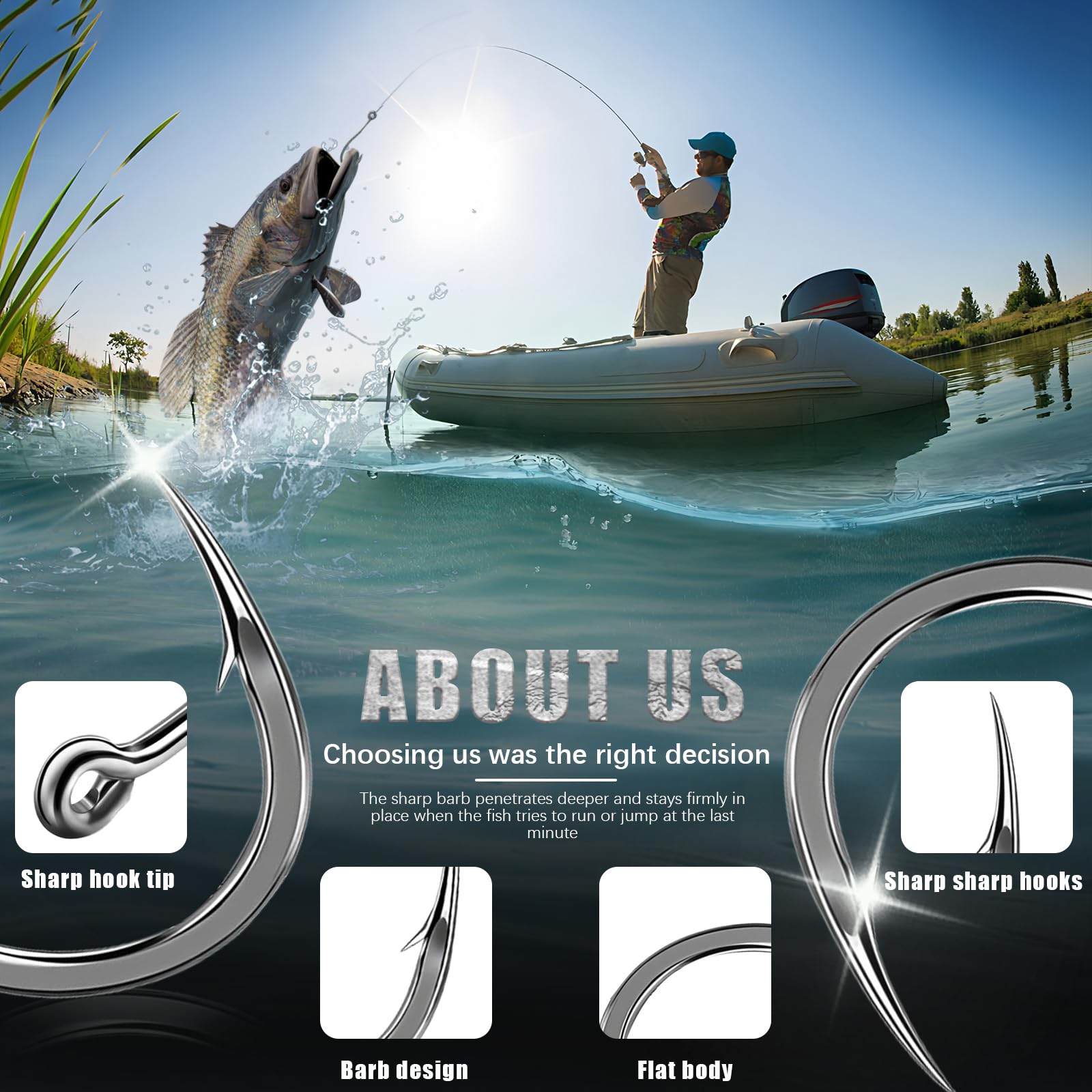 Conskyee 20pcs Piuma Treble Pesca Ami Misura 4 Legato Rotondo Bend Spinato Triple Ganci con Piuma Bianca