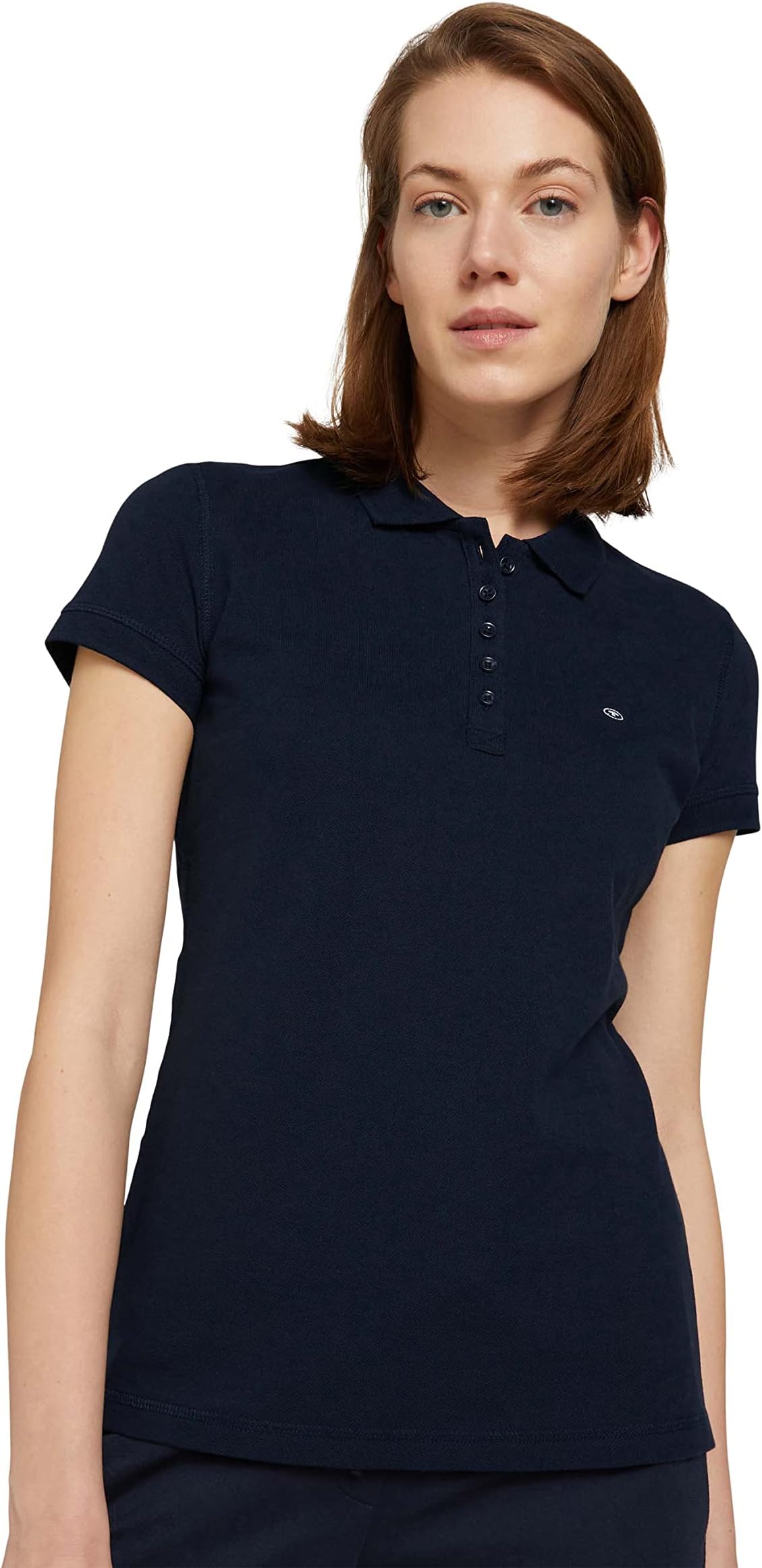 TOM TAILOR Women's 1032094 Basic pique polo shirt (pack of 1)