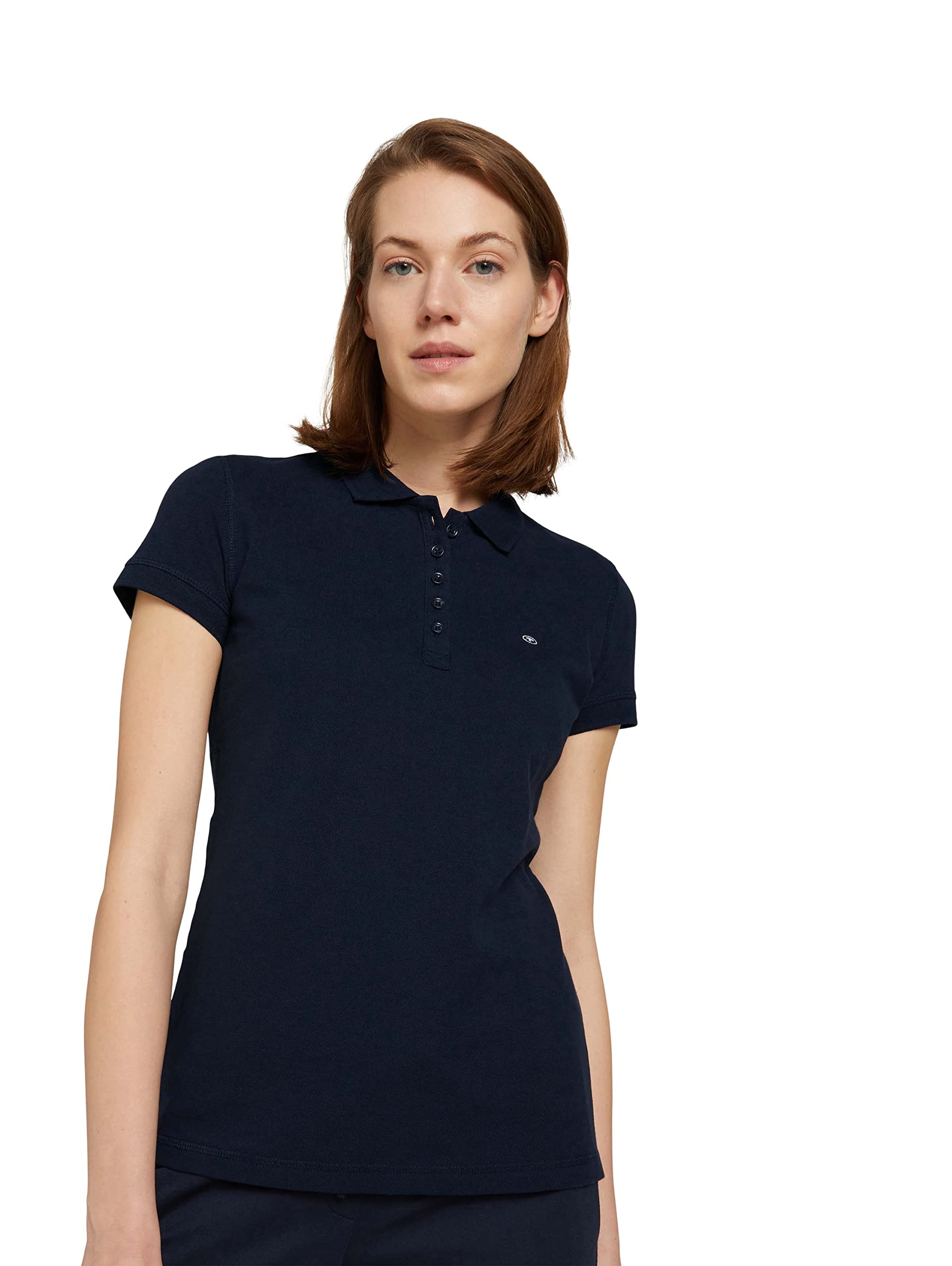 TOM TAILOR Women's 1032094 Basic pique polo shirt (pack of 1)