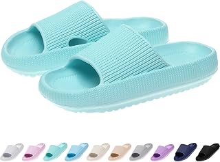 Cloud Slides for Kids, Toddler Pillow Slippers Shower Bathroom Non-Slip Open Toe Super Soft Comfy Thick Sole Cozy Boys Girls Home House Cloud Cushion Slide Sandals for Indoor Outdoor Shoes