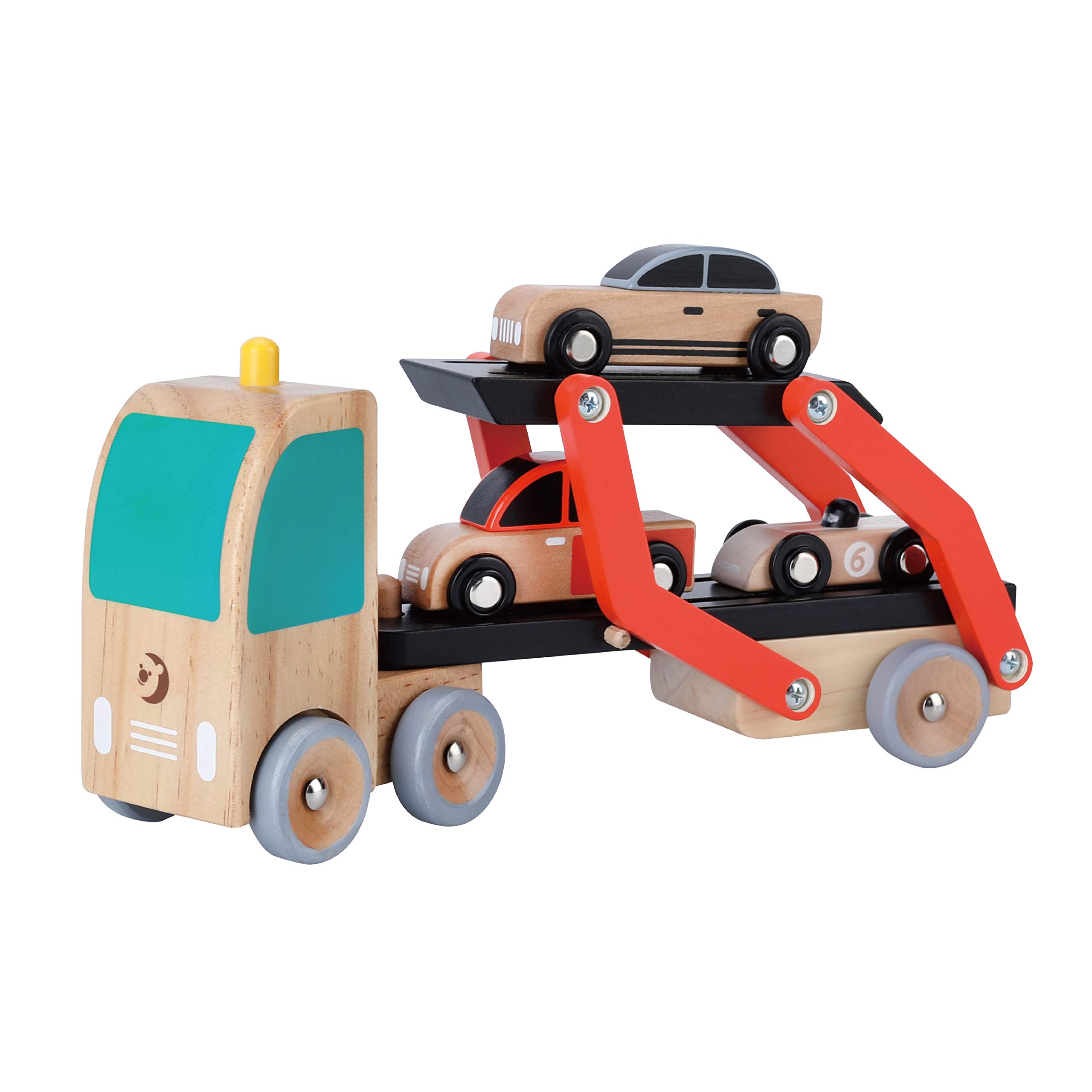 Classic World Autotransporter mit 3 Fahrzeugen aus Holz für Kinder ab 18 Monaten