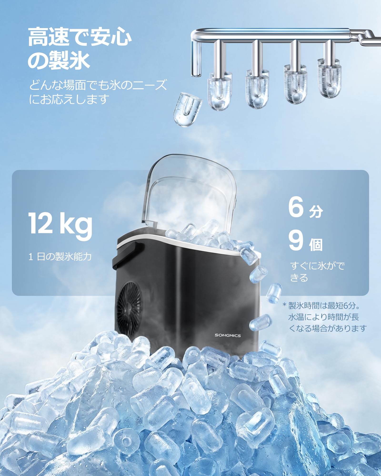 Amazon.co.jp: SONGMICS 製氷機 家庭用 小型 6分高速製氷 自動洗浄 2 Amazon.co.jp: SONGMICS 製氷機 家庭用 小型 6分高速製氷 自動洗浄 2