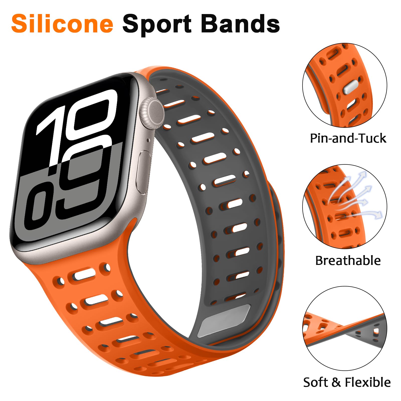 ZZDZZ Compatible with Apple Watch Straps 49mm 46mm 45mm 44mm 42mm 41mm 40mm 38mm - Image 3