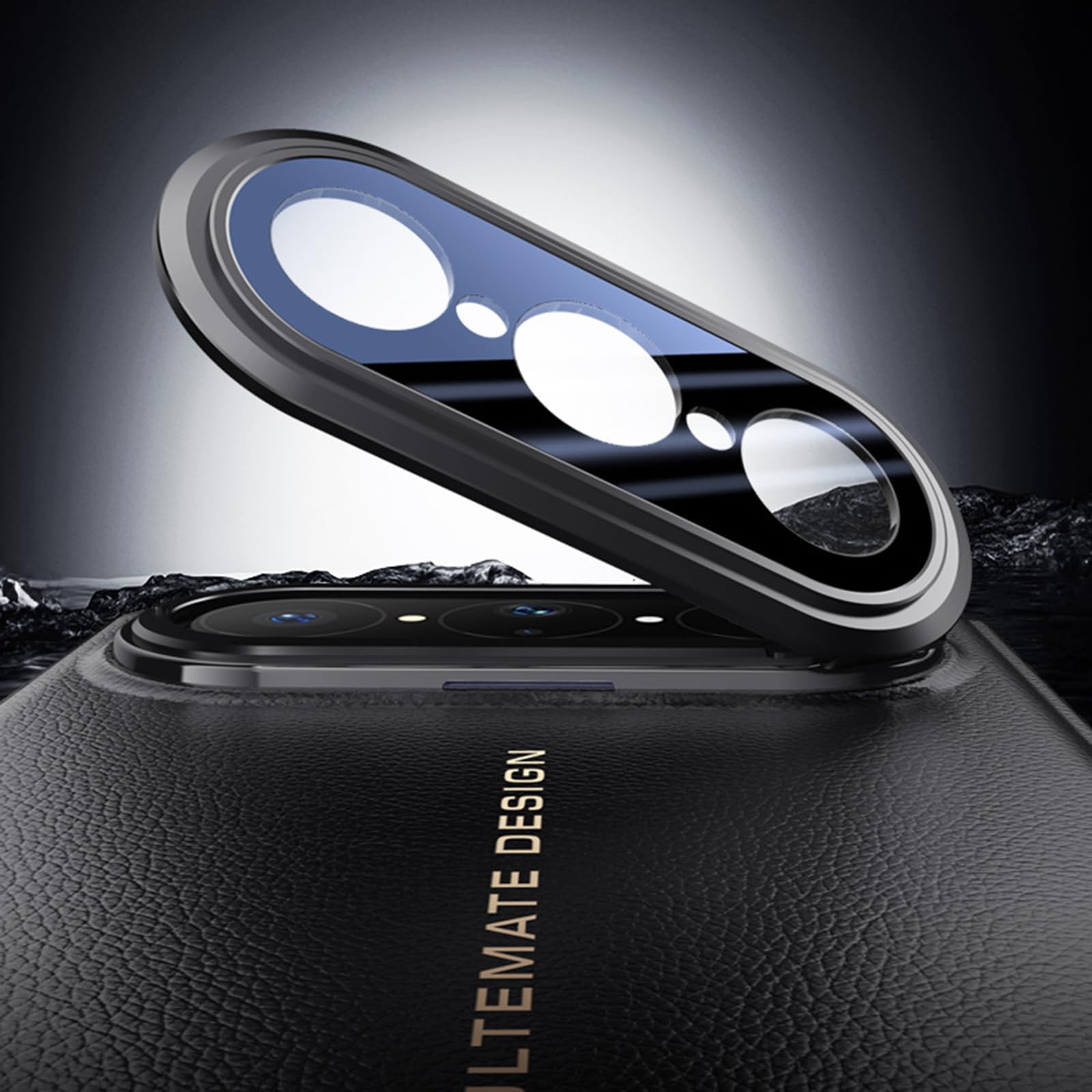 Funda con Tapa For Huawei Pura X MAX, Cubierta Protectora De Cuero con Ventana Transparente Y Función Atril, Carcasa Galvanizada De Lujo(Blue)