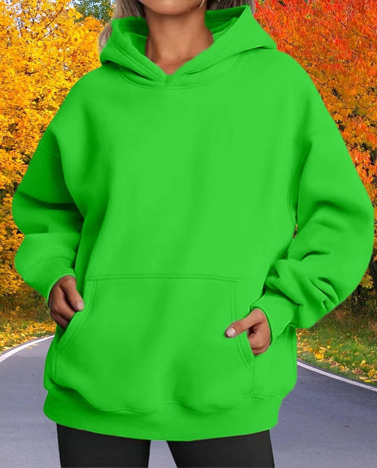 Womens Hooded Pullover Sweater Fashion Casual Loose Version With Pockets Spring And Autumn Hooded Sweater - Image 6