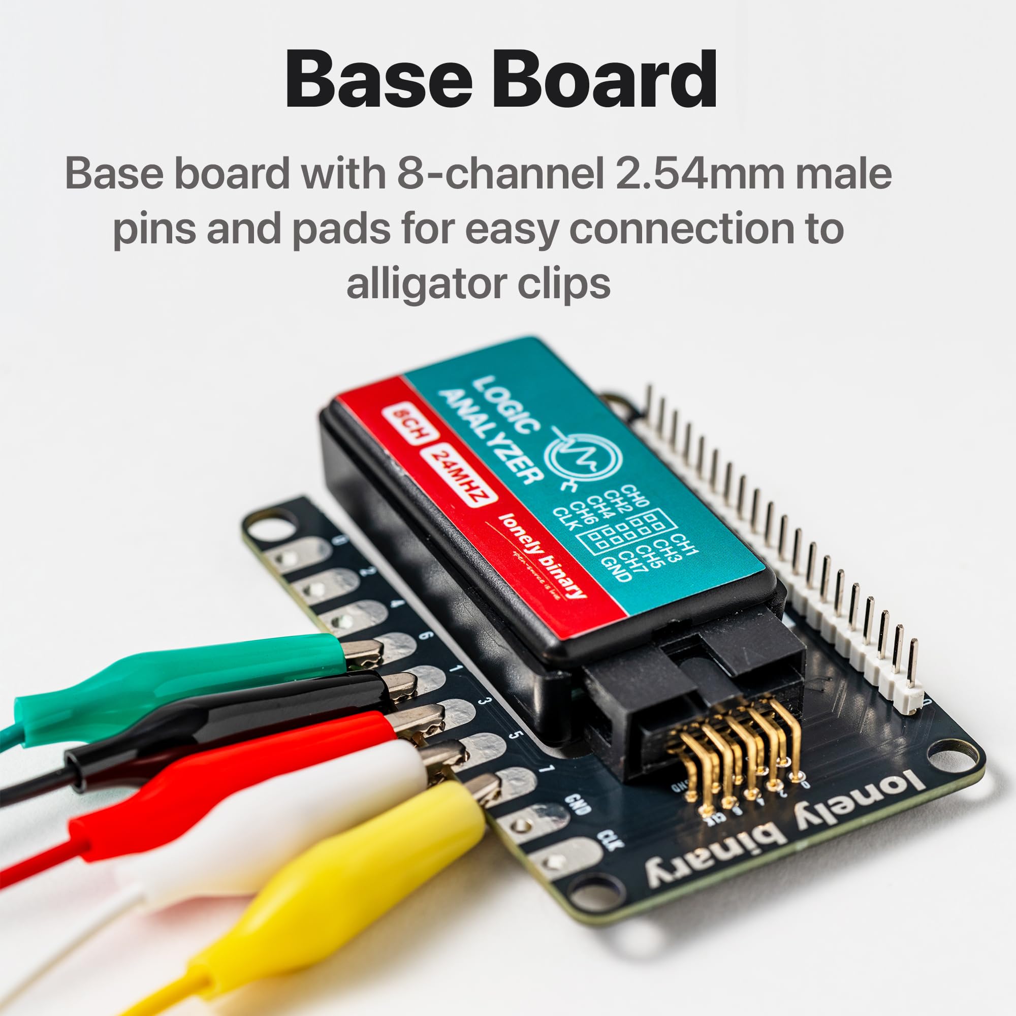 Lonely Binary Logic Analyzer 8 Kanäle 24MHz USB-Kit mit Basismodul, Breadboard Breakout Board, USB-A & Typ-C-Kabel, Testclips, Krokodilklemmen, kompatibel mit Arduino ESP32 STEM DIY-Projekten