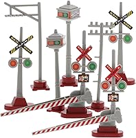 VOSAREA 8pcs Mini Model Train Traffic Lights - Realistic Railroad Signals for DIY Sand Table, Micro Landscapes & Train Decor