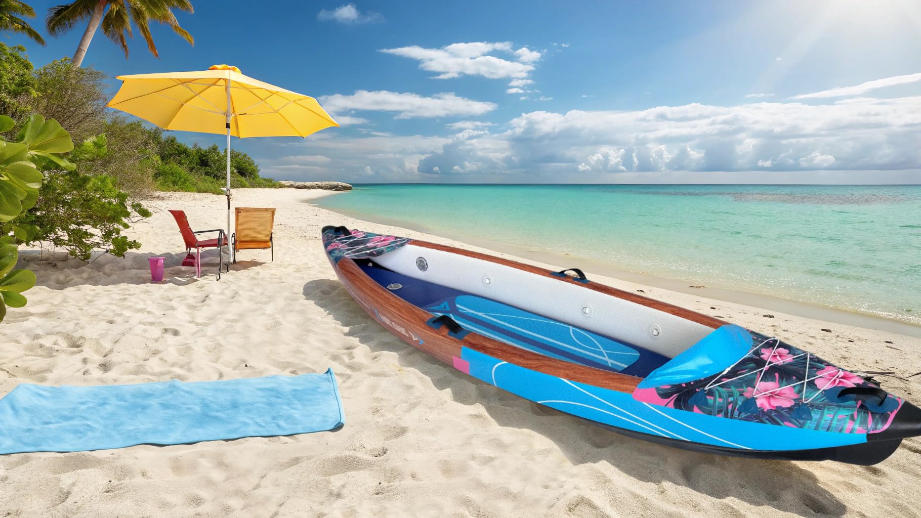Canoa Kayak Inflable 3 Plazas Dropstitch 490 x 85 x 42 cm K-Hawaii