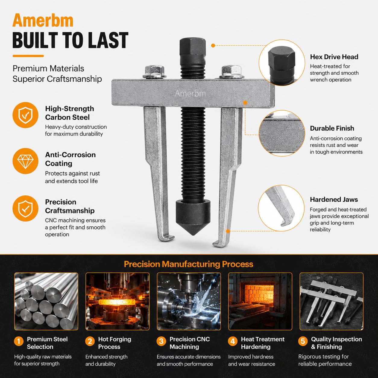 【kaz_JJ】STRUM STL090-02 Amerbm 2 Jaw Bearing Puller, Adjustable Two Jaw Puller Tool for