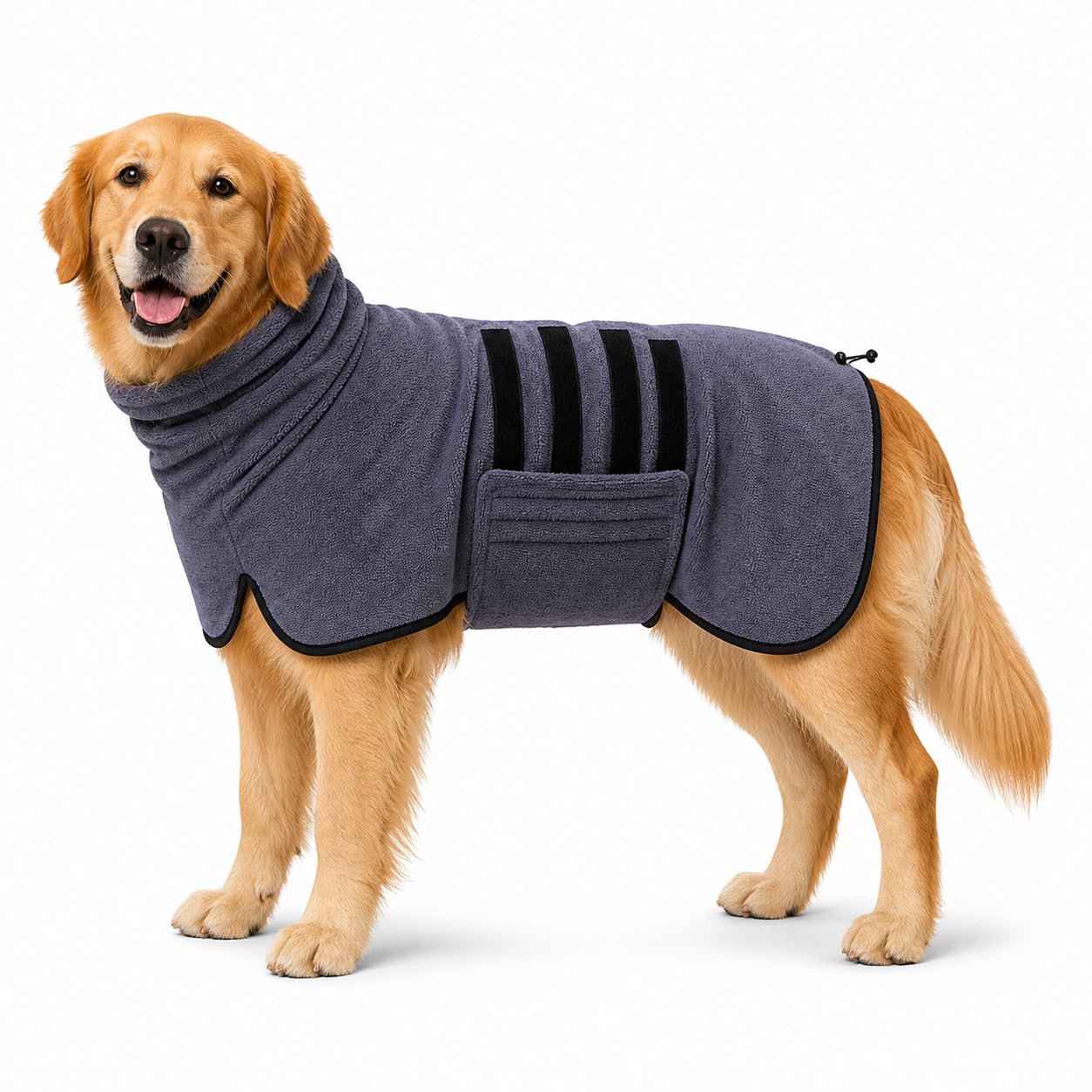 Dog Towels for Drying Dogs, Super-Absorbent and Quick-Drying Dog Towel, Dog Drying Coat with Velcro and Adjustable Elastic, Suitable for Most Dogs (Large)