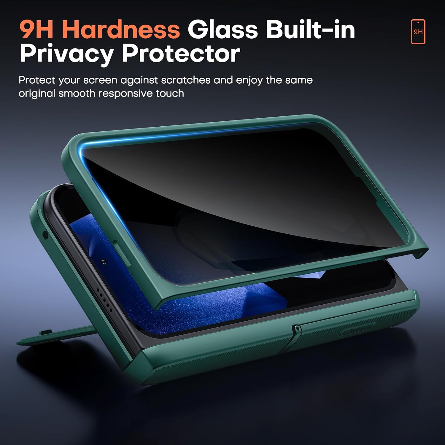 TONGATE Magnetic for Pixel 9 Pro Fold Case with Privacy Screen Protector, [Compatible with MagSafe] [with Camera Cover & Hinge Protection] Full-Body Rugged Stand Case for Google Pixel 9Pro Fold, Green