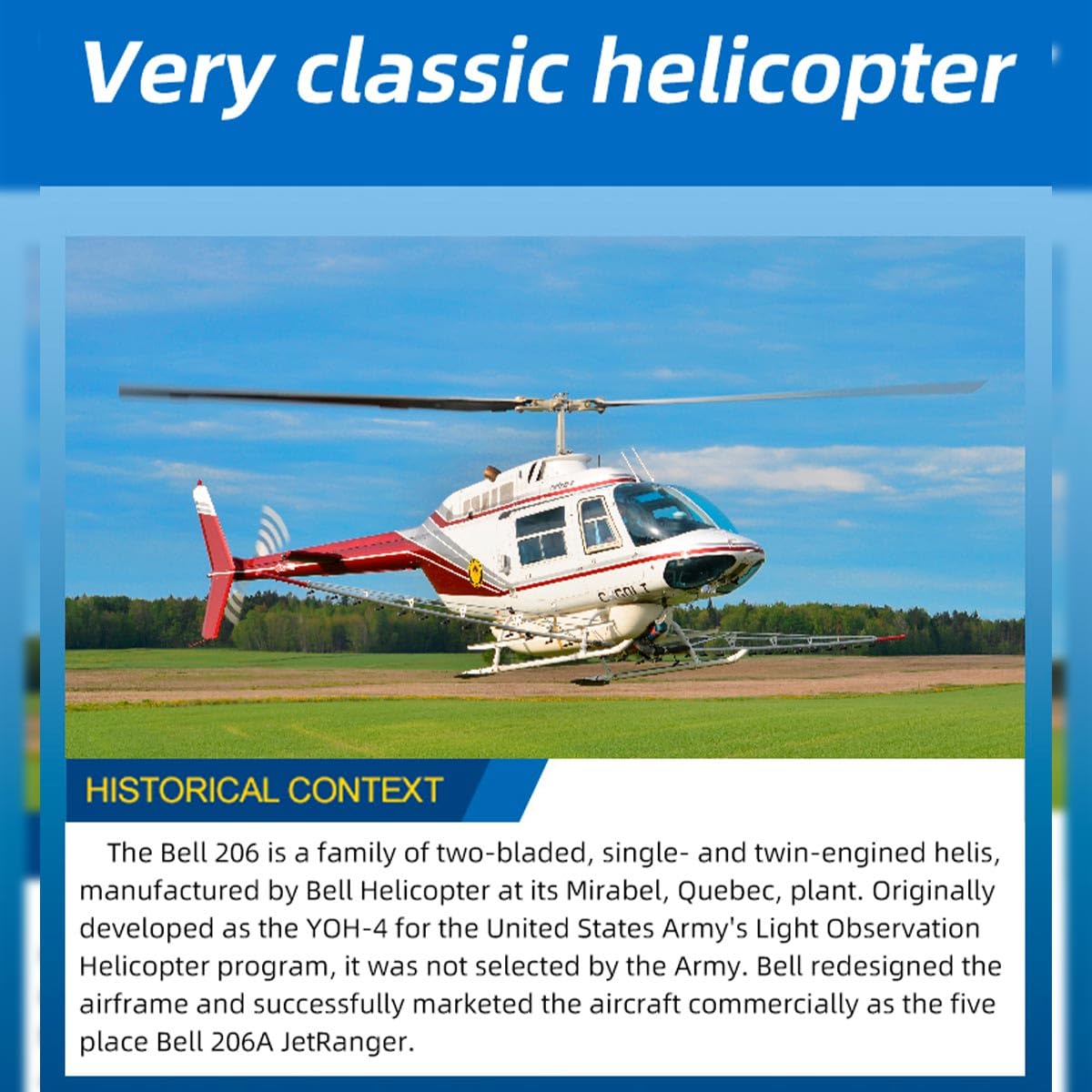 FW Bell-206-V3 RC helikopter dla dorosłych, klasa 470 2,4 G 6CH wojskowy helikopter RC model z kontrolerem lotu H1, statek powietrzny bez baterii. Nadajnik, zabawka, prezenty -RNP