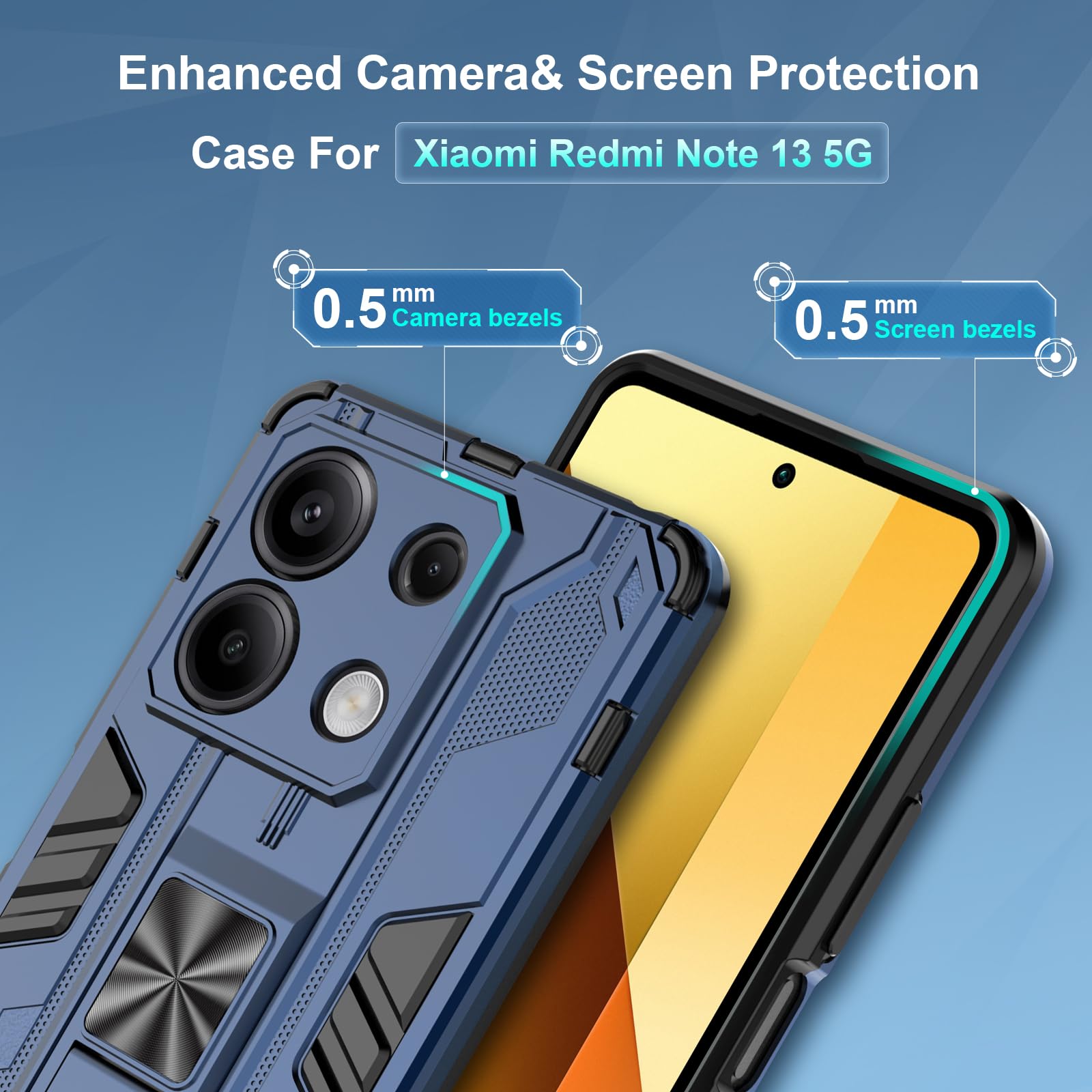 Funda para CMF Phone 2 Pro, Carcasa Antigolpes con Soporte anular metálico, Case Protectora de Grado Militar, Negro — view 1745
