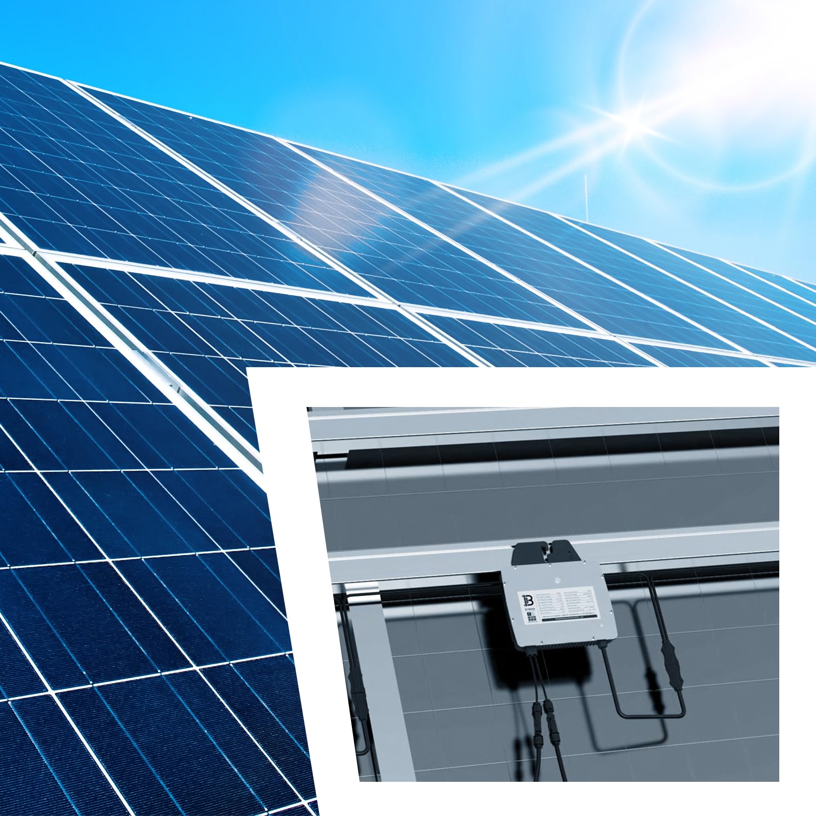 BENY BYM600 600 W Micro-Wechselrichter für Solarmodule, Microinverter Inverter für Mini-PV Plug & Play Balkonkraftwerk, Mikrowechselrichter, Solar