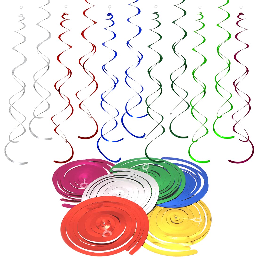Hanging Swirls Party Decorations 36 Pcs Multicolor Spiral Streamers Halloween Party Supplies for Ceiling Birthday Wedding Party