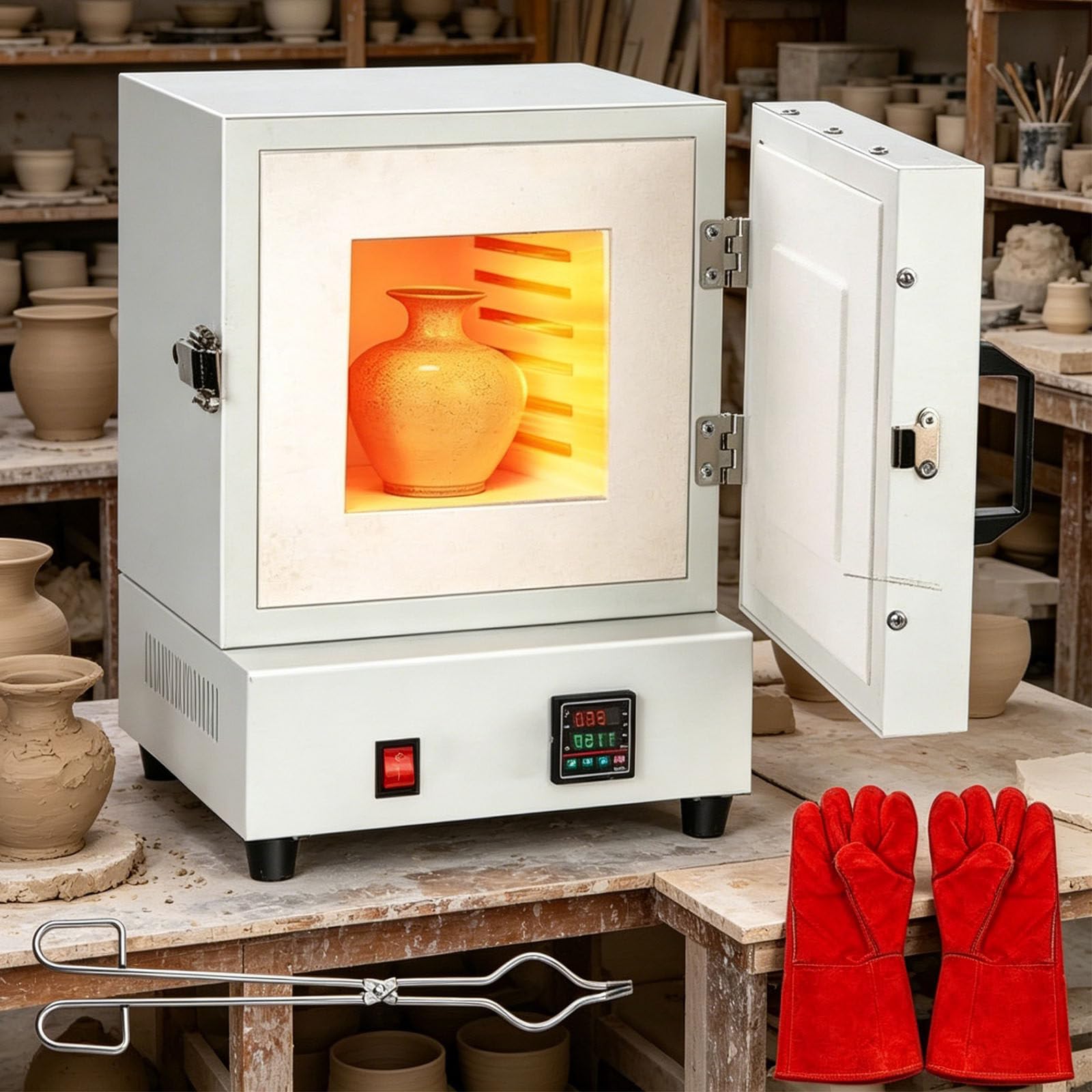 Mini horno eléctrico para cerámica de 1150 °C y fundición de metales