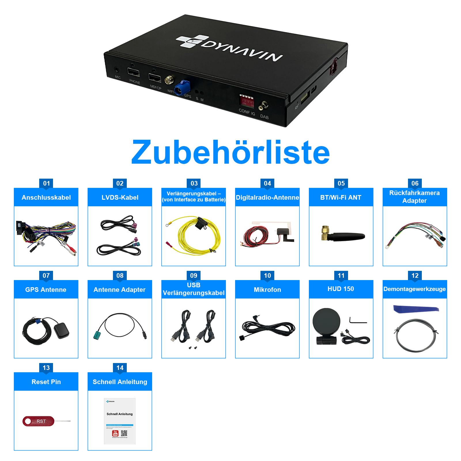 DYNAVIN Wireless CarPlay und Android Auto Adapter für BMW 1er 3er 5er E81 E87 E90 E60 X1 X3 X5 mit 8,8"/10,25" Display, Add-On Head-up Display, Navi, DAB+ Radio: D9-CIC-H Ultra Flex