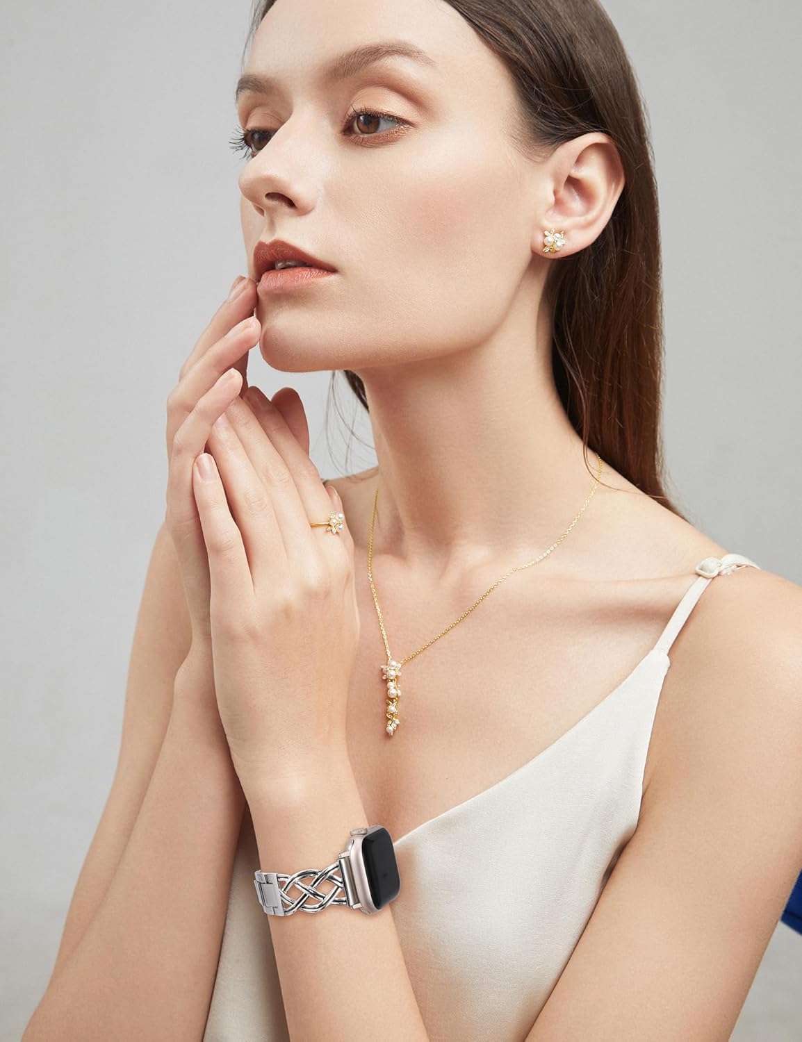 TOYOUTHS Dressy Bracelet Compatible with Apple Watch Bands 38/40/41/42/44/45/46/49mm Women, Celtic Stainless Steel Metal Fancy Nice Pretty Strap for iWatch Series 11 10 9 8 7 6 5 4 Ultra/SE 3 2 1