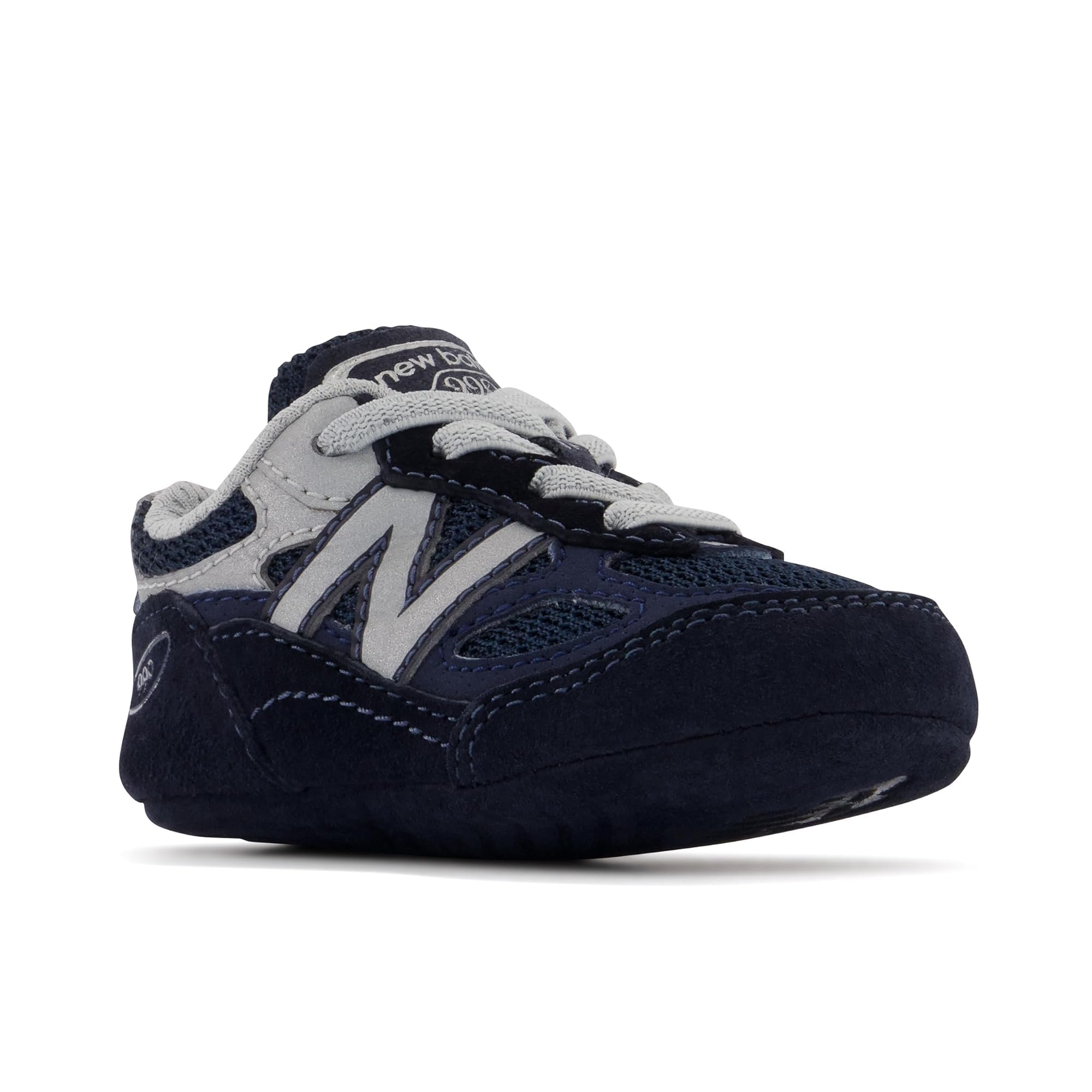New Balance Baby Boys 990 V6 Lace-up Sneaker, Navy/Silver, 2 Infant