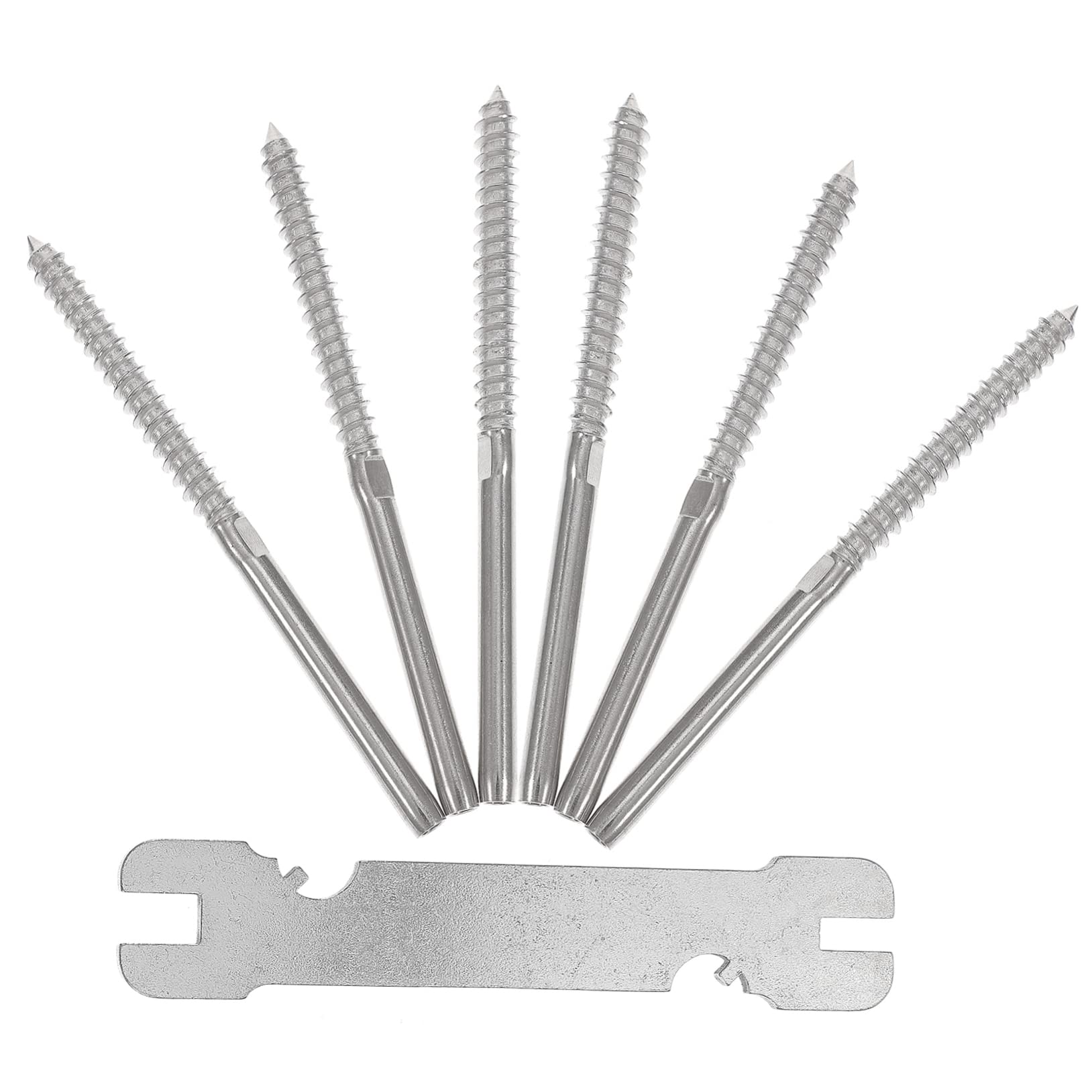 KALLORY 3Pairs Deck Cable Railing Kit Lag Screws for Posts Tensioning Easy Installation for Deck and Stair Systems
