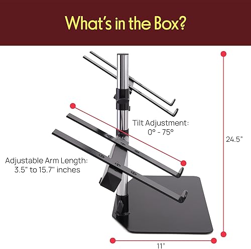 Miniatura 7 de Soporte de mesa Pyle plpts47 para todo tipo de dispositivos. Estación de trabajo para DJ con estantes en dos niveles.