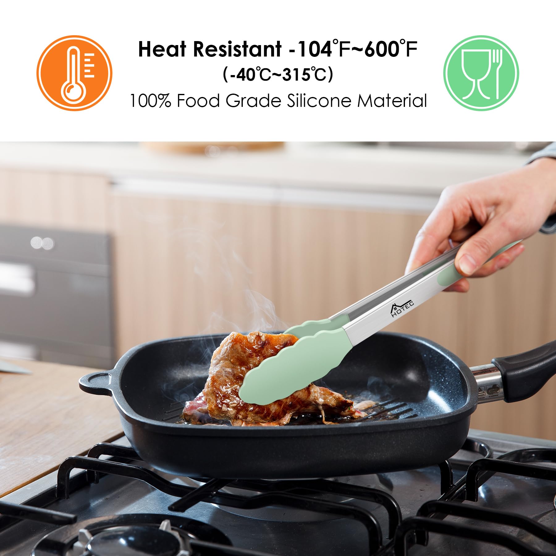 AVANA Grilltang, keukentang van roestvrij staal, set van 2, kooktang, siliconen tang, multifunctionele tang voor koken en grillen, zwart AVANA Grilltang, keukentang van roestvrij staal, set van 2, kooktang, siliconen tang, multifunctionele tang voor koken en grillen, zwart