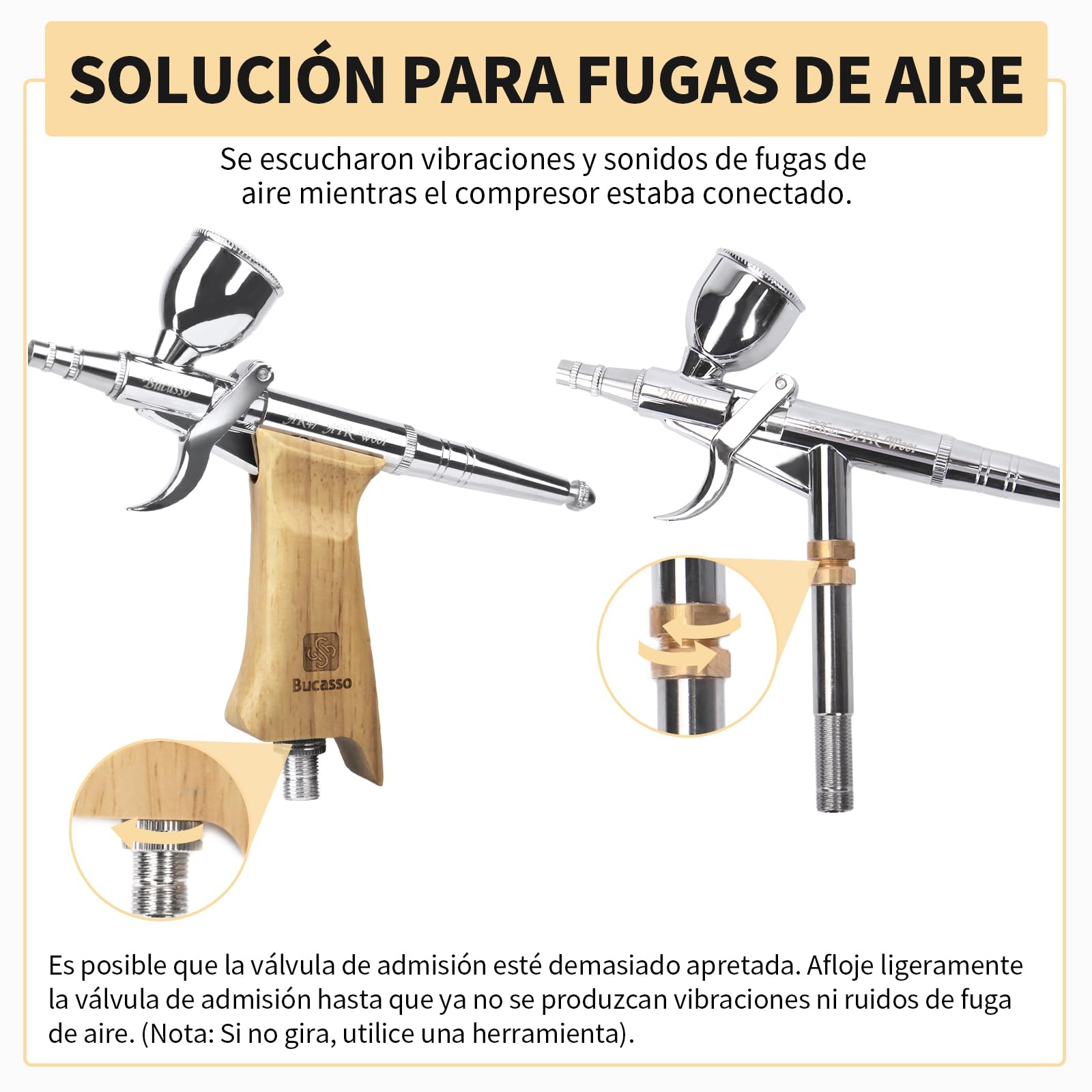 Airbrush Kit, Pistola de Aire con 0.3mm/0.5mm/0.8mm Agujas/Boquillas, 3cc/7cc/11cc Vaso de Fluido Reemplazable para Pintar Maquetas Uñas Pastel Tatuaje Maquillaje (W001-B)