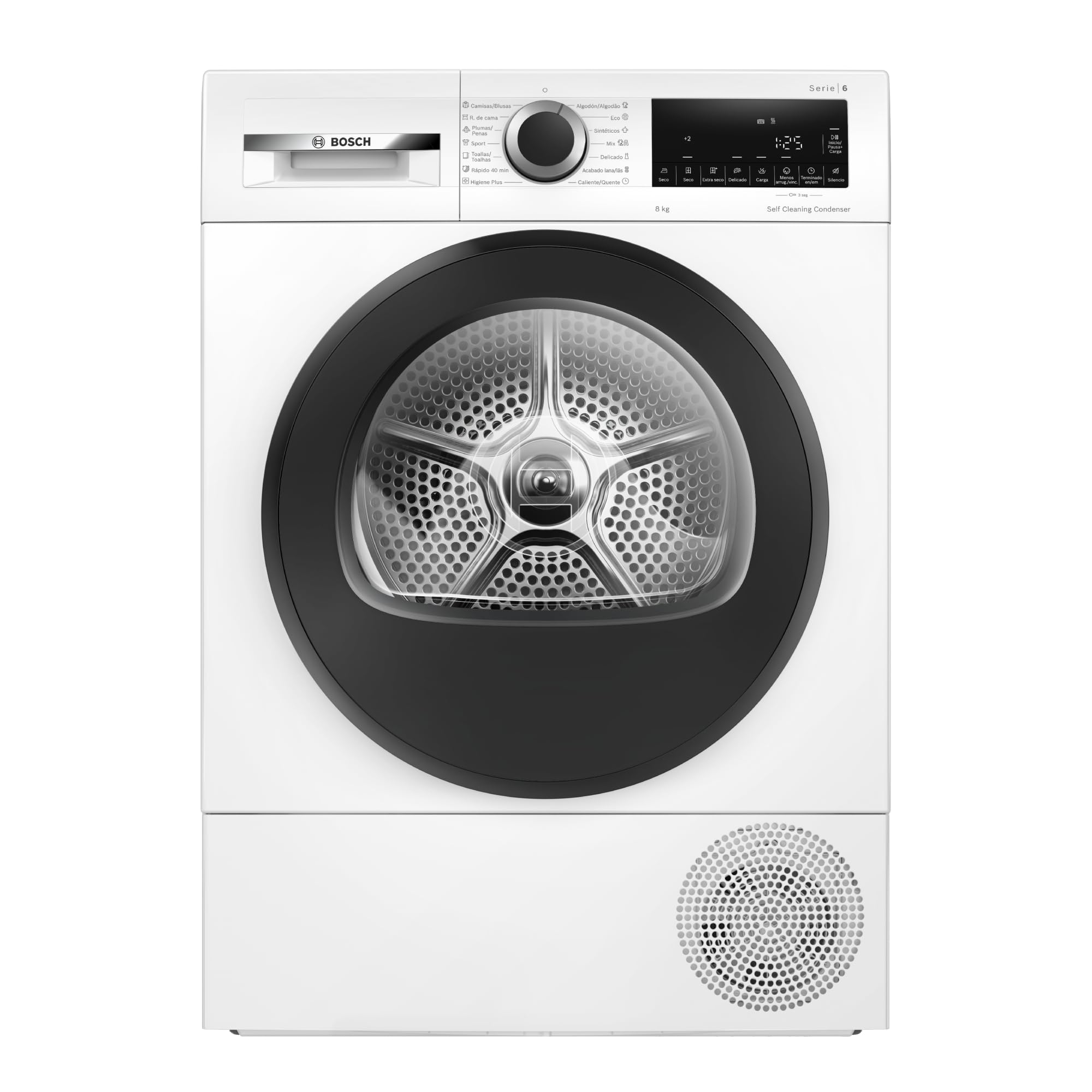 Bosch - Secadora con bomba de calor, 8 kg, AutoDry, Antiarrugas, Media carga, Blanco, WQG235D1ES, Lanzamiento 2025