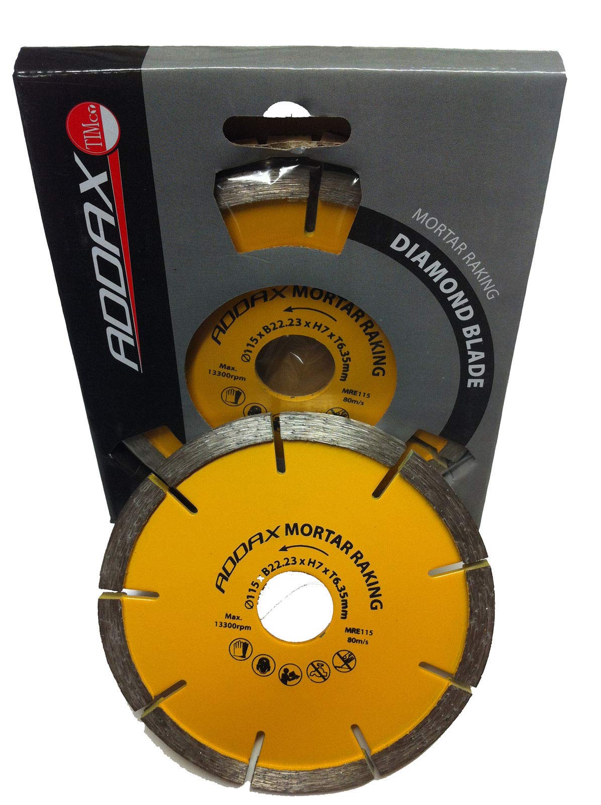 Addax 2 X 115Mm 4.5" Angle Grinder Mortar Pointing Rake Discs Diamond Blade 22.2Mm Bore
