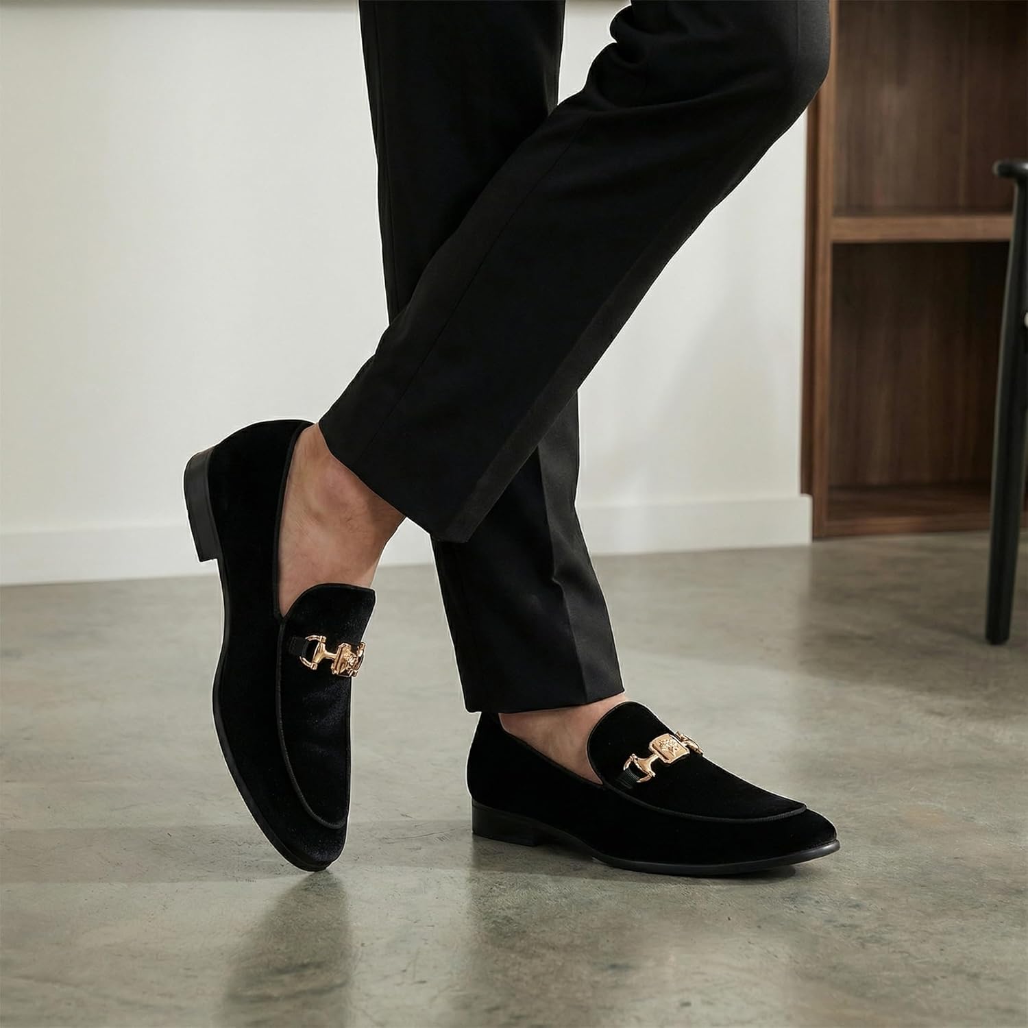 Men's Penny Slip-on Velvet Loafer Luxury Suede Tuxedo Dress Shoes Fancy Smoking Slipper Party Prom Wedding Shoes Comfortable Lightweight - Image 3