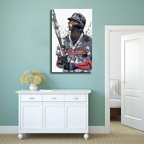 Miniatura 4 de Ronald Acuña Jr - Póster en lienzo de béisbol, póster de lienzo para decoración de pared, pinturas para sala de estar, dormitorio, sin marco, estilo
