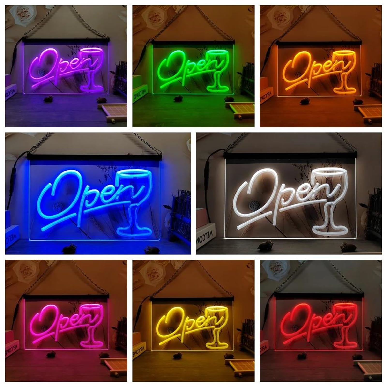 Letrero De Neón para Bar, Luces De Neón LED con Atenuación RGB por Aplicación para Decoración De Pared De Pub, Club De Vinos, Letrero Luminoso USB,60x40cm