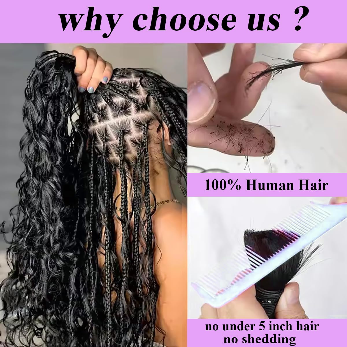 Amazon.com : 20 Inch Human Braiding Hair For Boho Braids 