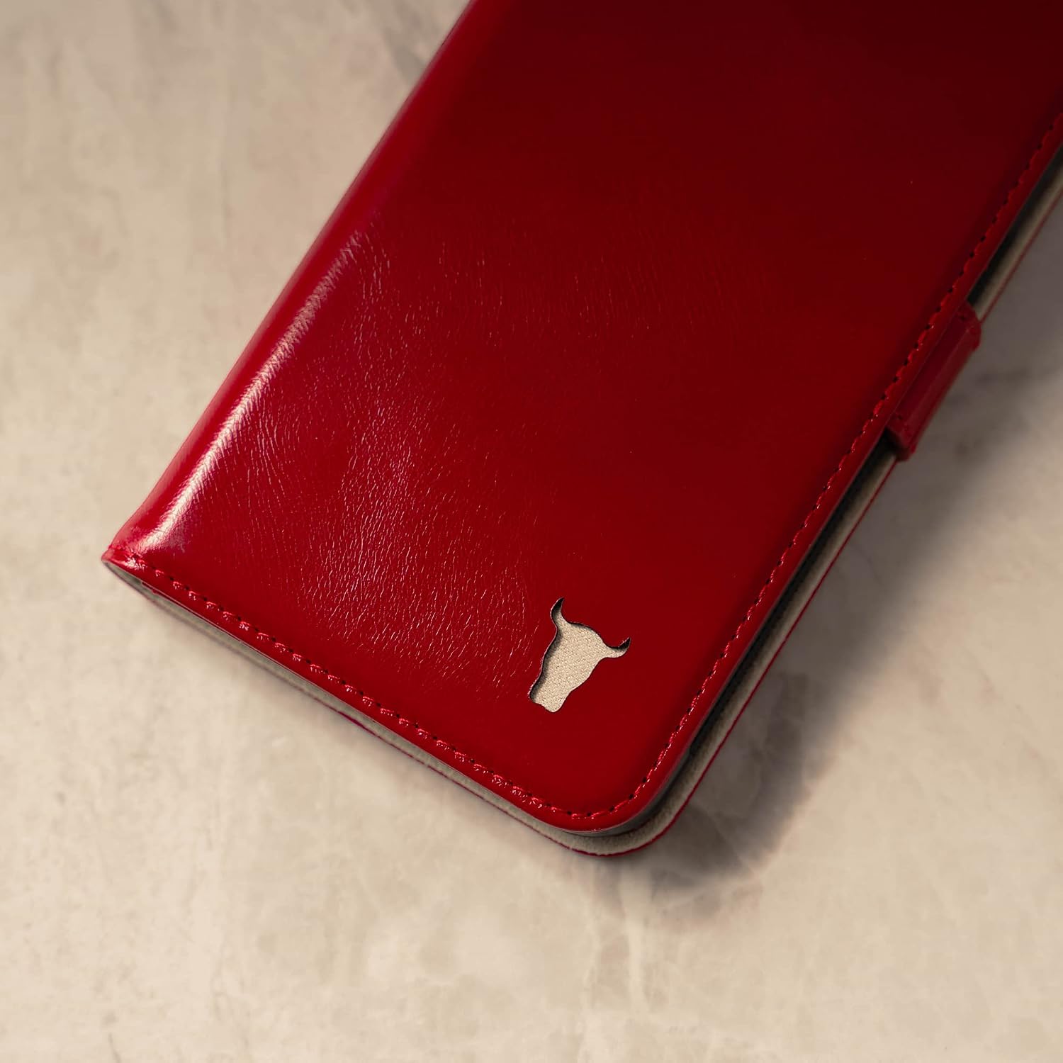 TORRO Leather Case Compatible with iPhone X/iPhone Xs – Genuine Leather Wallet Case/Cover with Card Holder and Stand Function (Red)