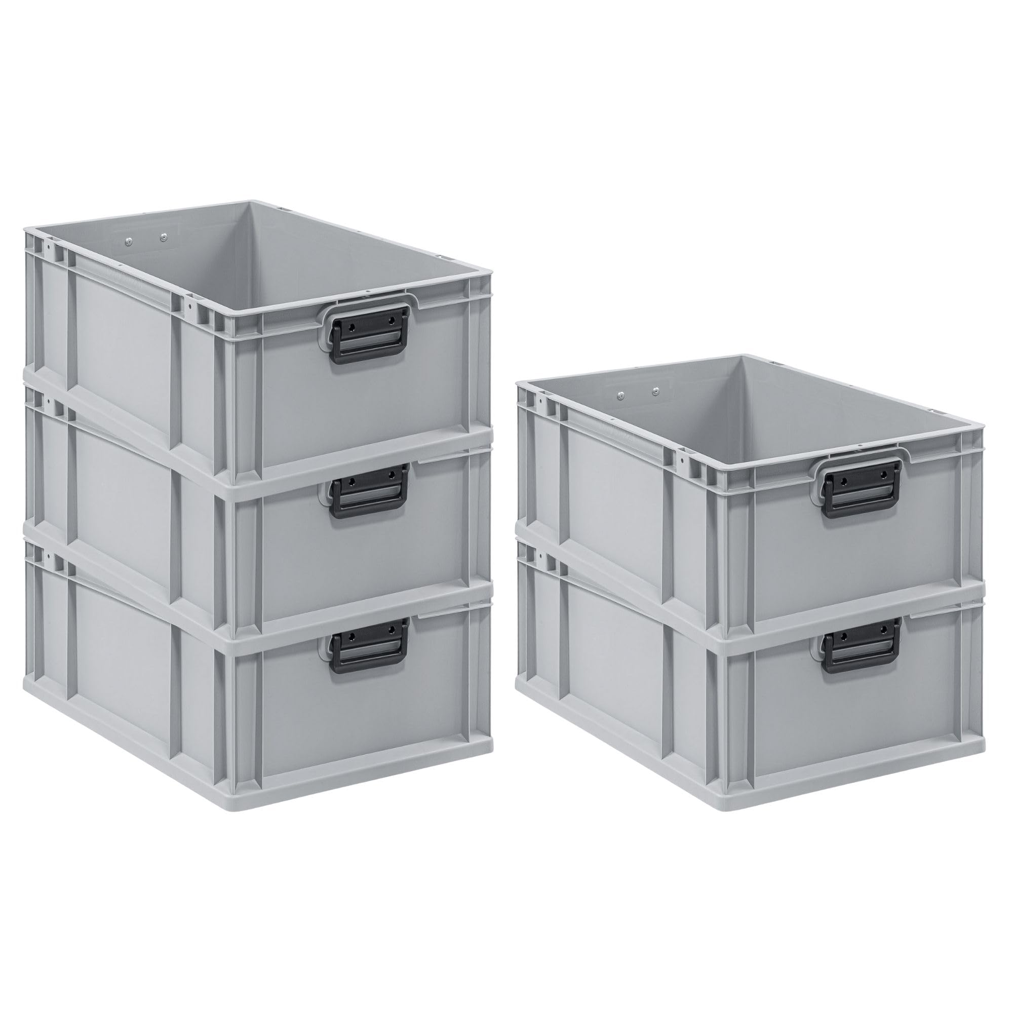 PROREGAL SET SUPER ÉCONOMIQUE 5x Bac Euro NextGen Portable Duo | HxLxP 22x40x60cm | 44 litres | Eurobox, boîte industrielle, boîtes de rangement, empilables, conteneur de stockage, bacs de rangement