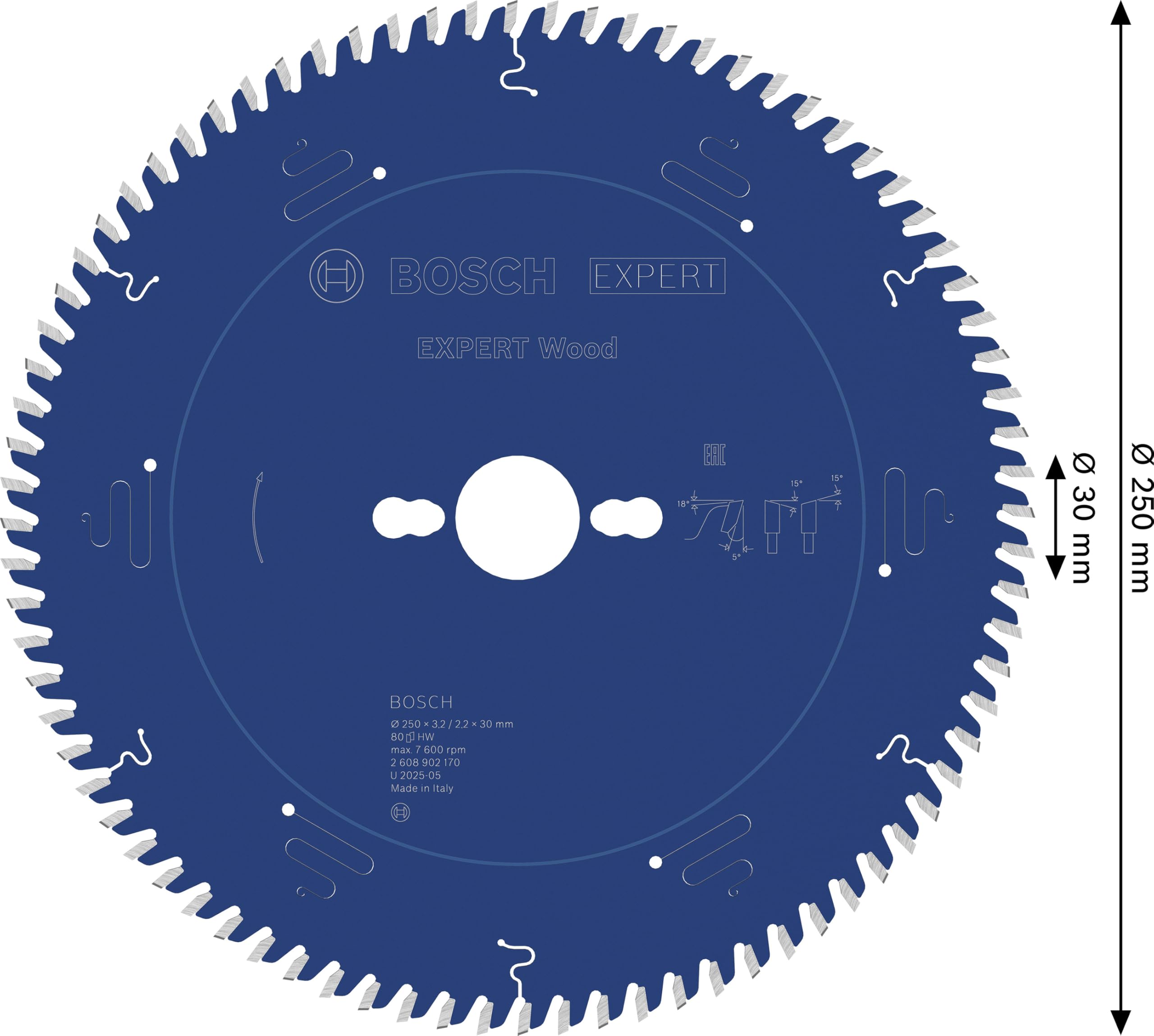 Bosch 1x Tarcza pilarska EXPERT Wood (do Miękkie drewno, Ø mm, Professional Akcesoria Przewodowa stołowa pilarka tarczowa)