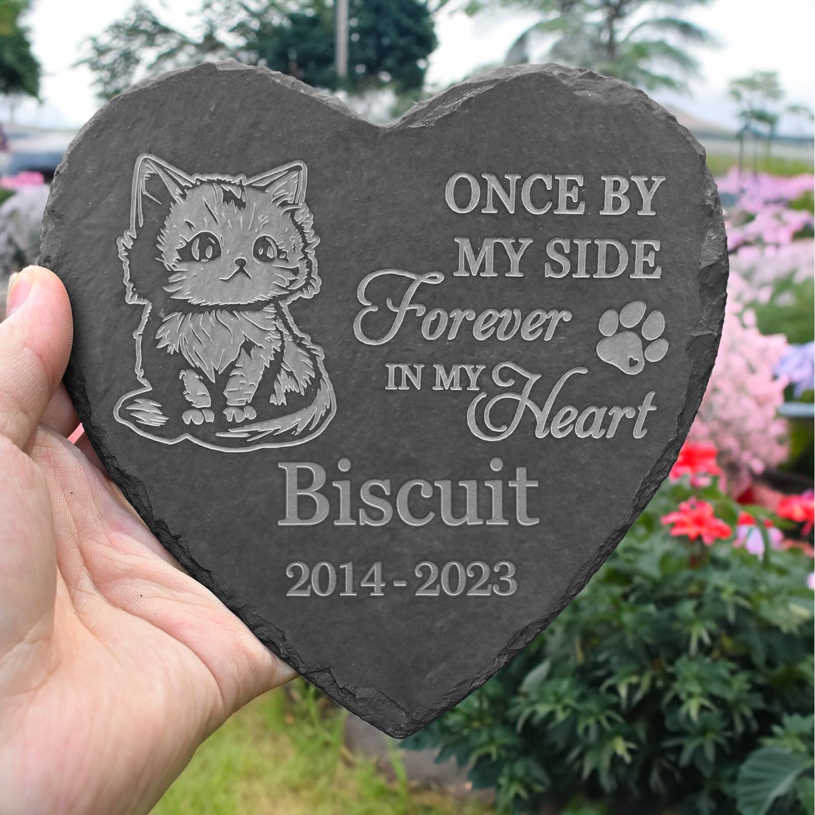 VAPCUFF Personalized Cat Memorial, Cat Headstone, Grave Stones for Cat, Cat Tombstone for Cemetery, Cat Grave Markers