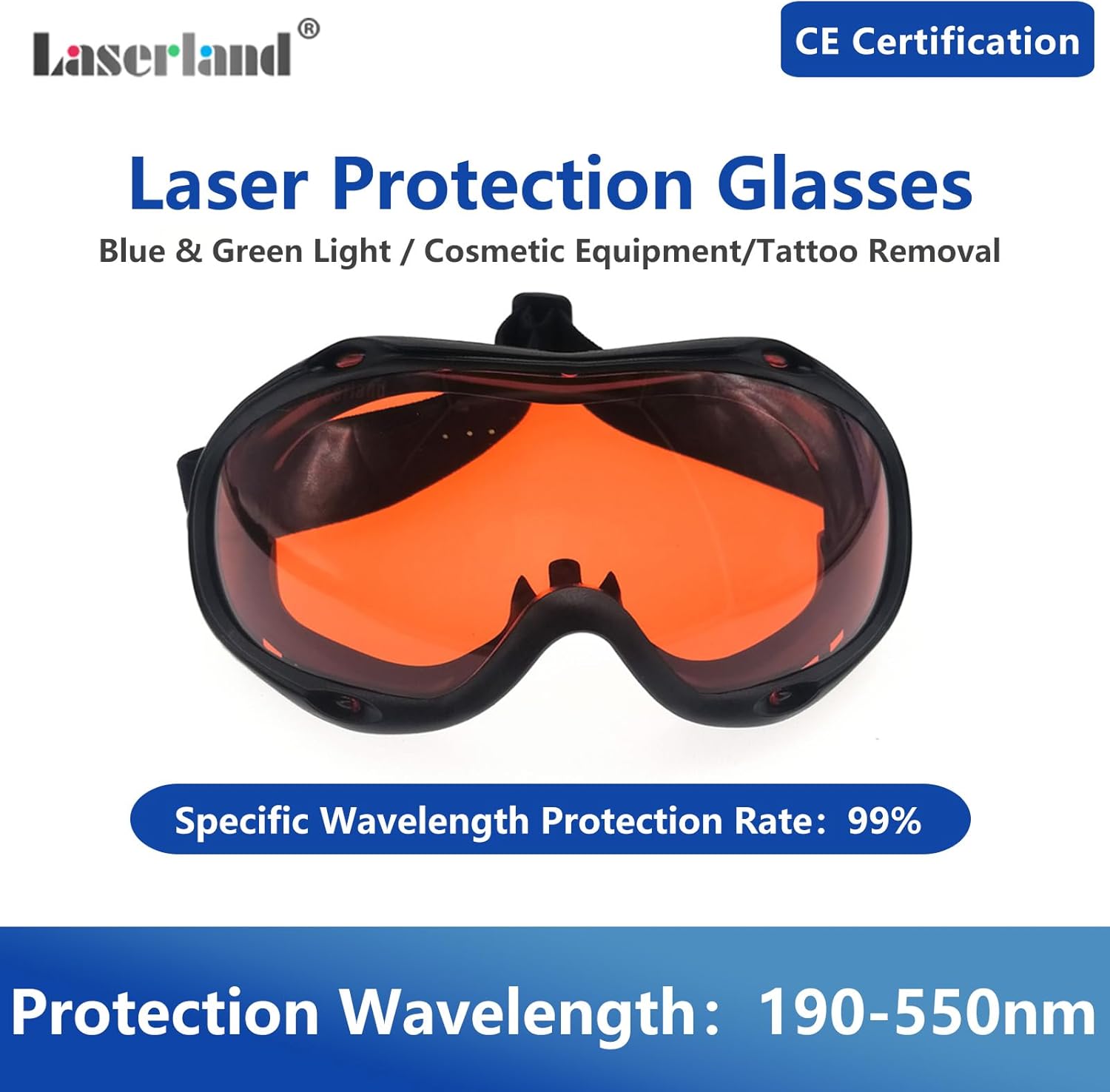 190nm-550nm 355nm 405nm 450nm 473nm 532nm OD6 Blue Green Laser Protective Protection Goggles Safety Glasses CE T1-10
