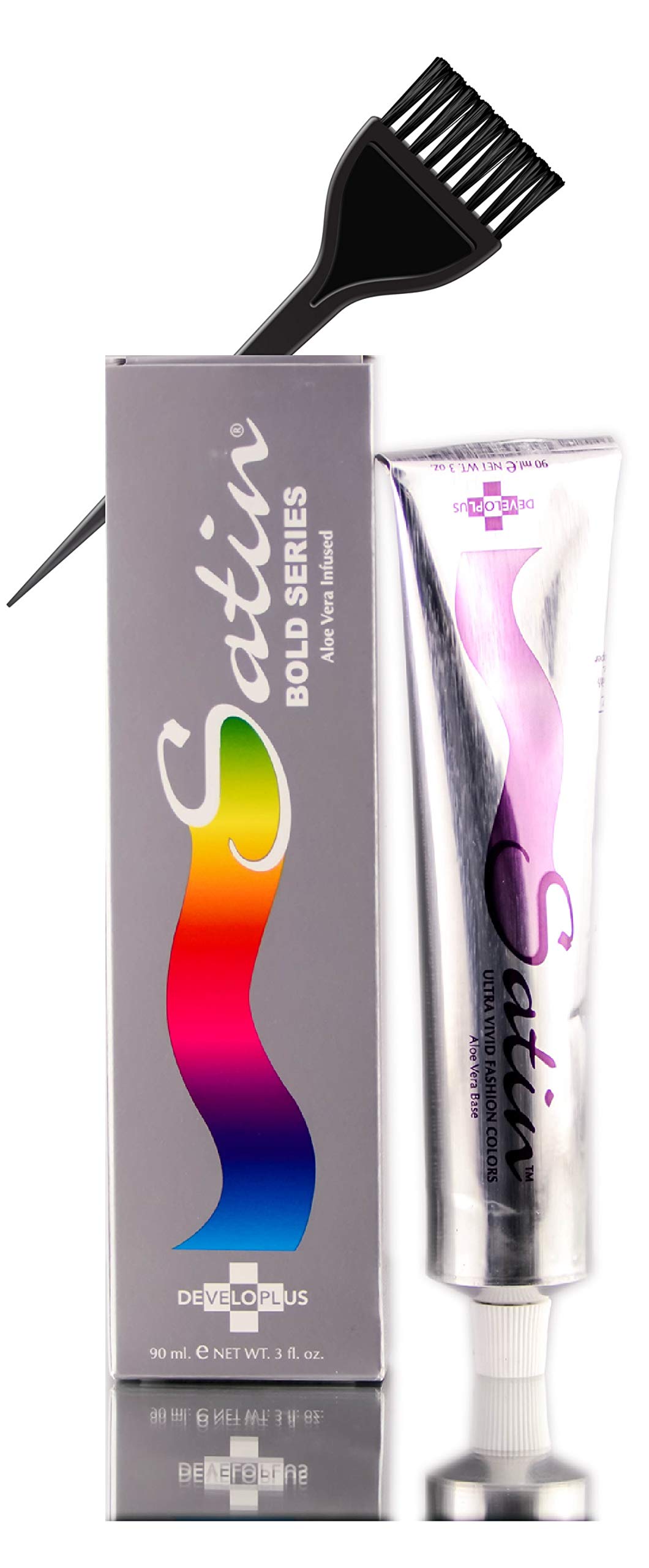 Amazon.com : SATIN Hair Color, BOLD SERIES, Developlus Ultra Vivid Fashion  Colors (with Sleek Applicator Brush) ALOE VERA BASE Low Ammonia Cream Haircolor  Dye (6 Red Ruby Red - 3oz) : Beauty