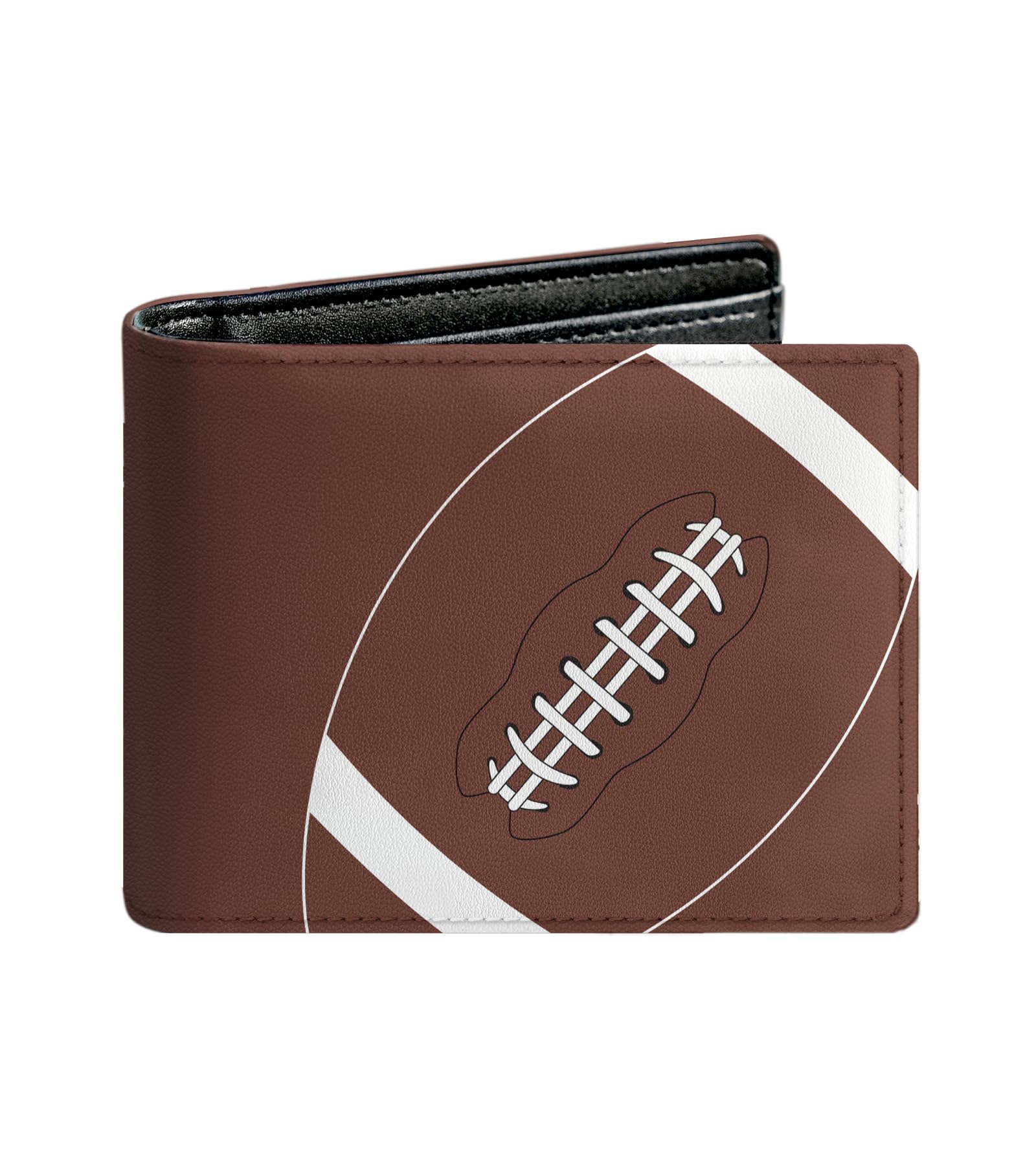 WRIGAEL Credit Card Holder Wallet Rfid Blocking Kids Boys Bifold Teen Cool Cute for Cash with ID Window Cardholder Teenage Teenager, Football