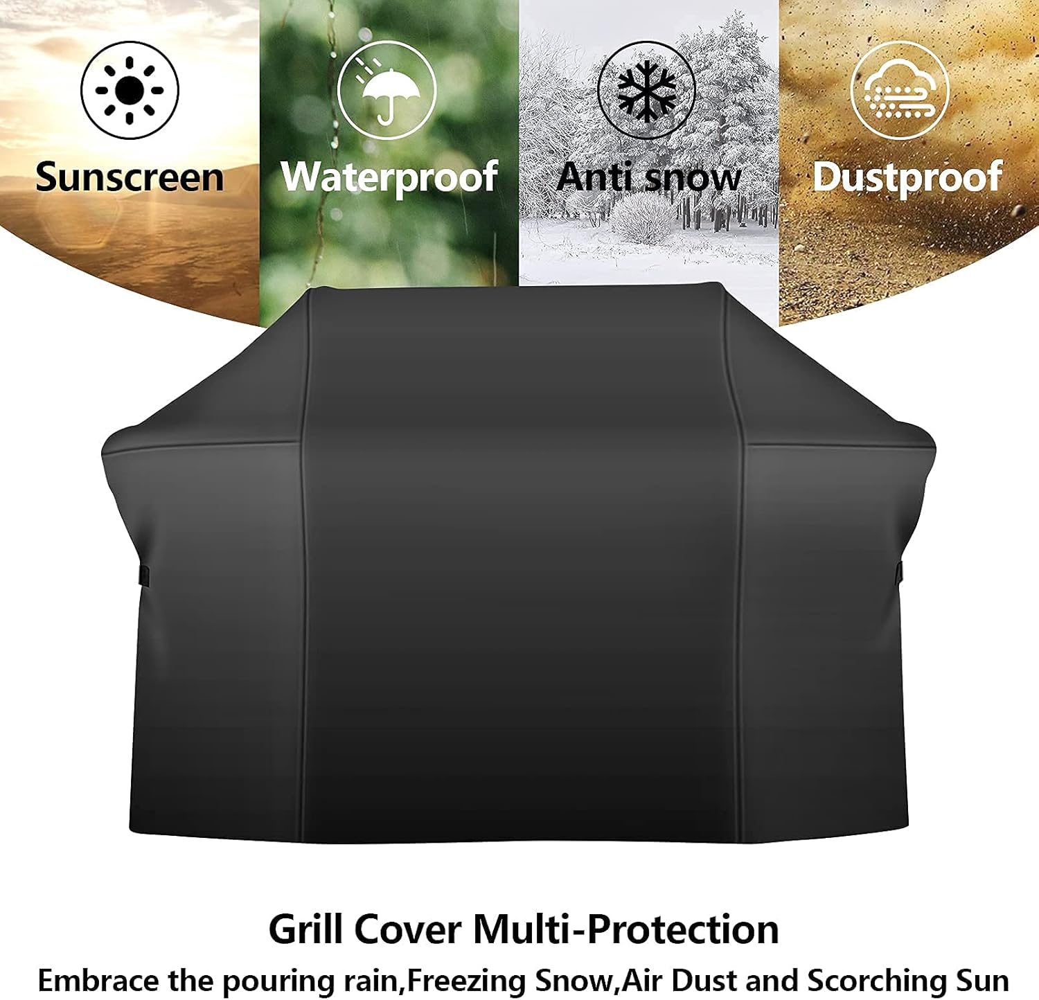 75 Inch Grill Cover, Heavy Duty Waterproof for Barbecue Gas Grill, Fits Grills of Weber Summit 600, Char-Broil Nexgrill Brinkmann and More, Windproof BBQ Cover thumbnail