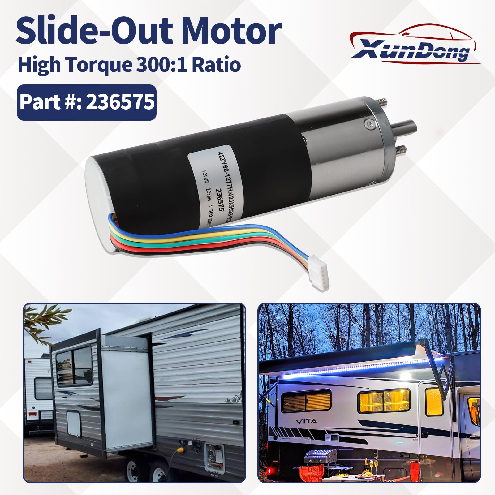 236575 RV Slide-Out Motor Compatible with Lippert Schwintek