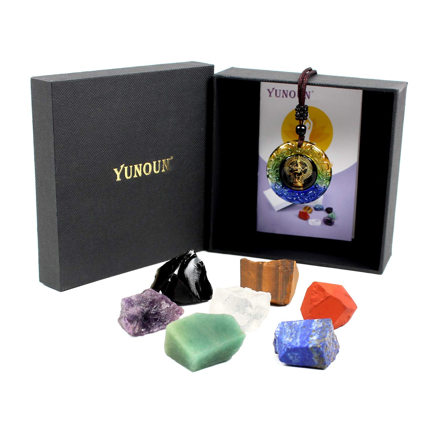 Pietre Chakra di Cristallo per la guarigione del Reiki - Pietra Naturale Grezza Grezza per Kit di guarigione di Cristallo